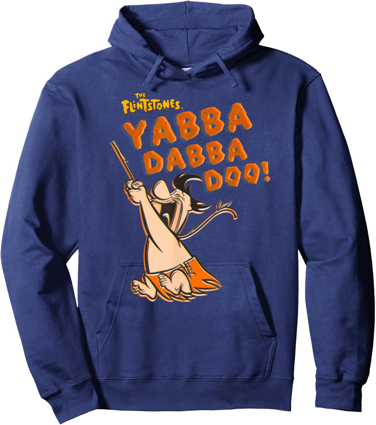 Popfunk The Flintstones Fred Yabba Dabba Doo! -Kids Cartoon-Character Blue Small Hoodie - Hoodie | Navy