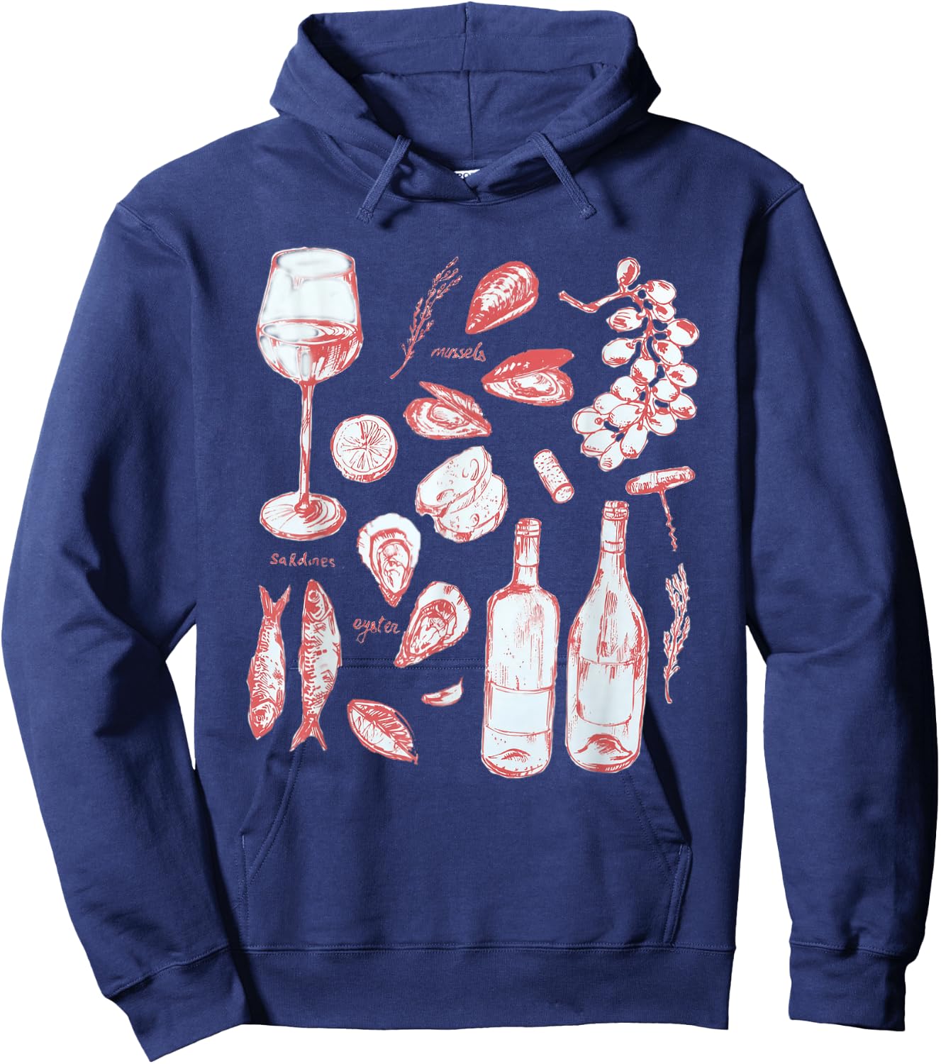 Seafood Italian Summer - Tin Fish Hoodie - Hoodie | Navy