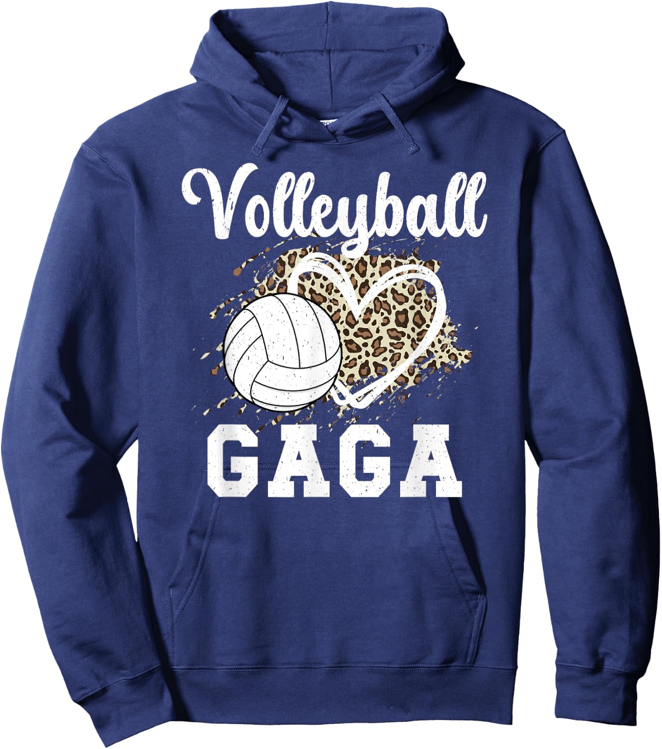 Volleyball Gaga Leopard Grandma Gaga Of A Volleyball Player Hoodie - Hoodie | Navy