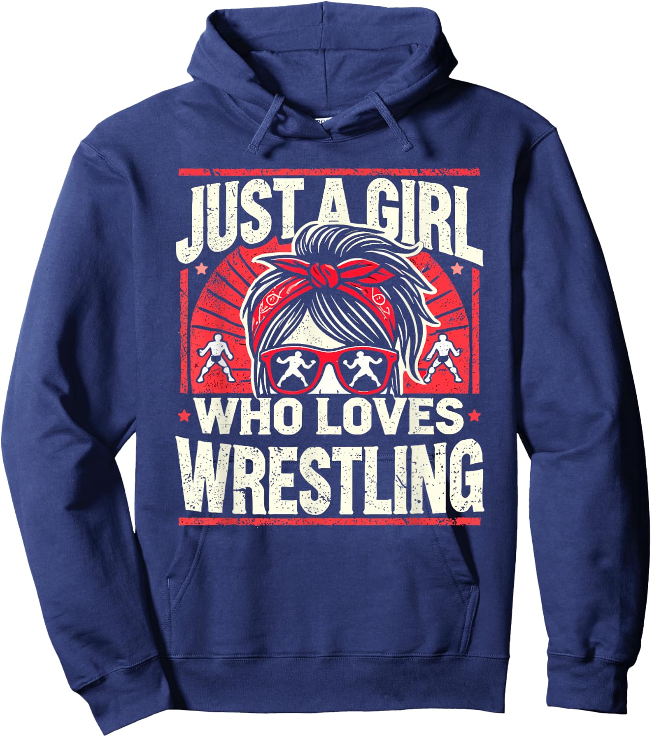 Just A Girl Who Loves Wrestling, Girls & Women, Wrestler Hoodie - Hoodie | Navy