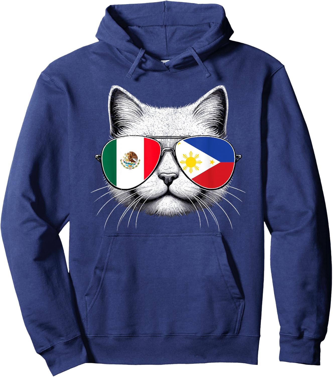 Half Mexican Half Filipino Funny Cat Mexipino Women Kids Hoodie - Hoodie | Navy