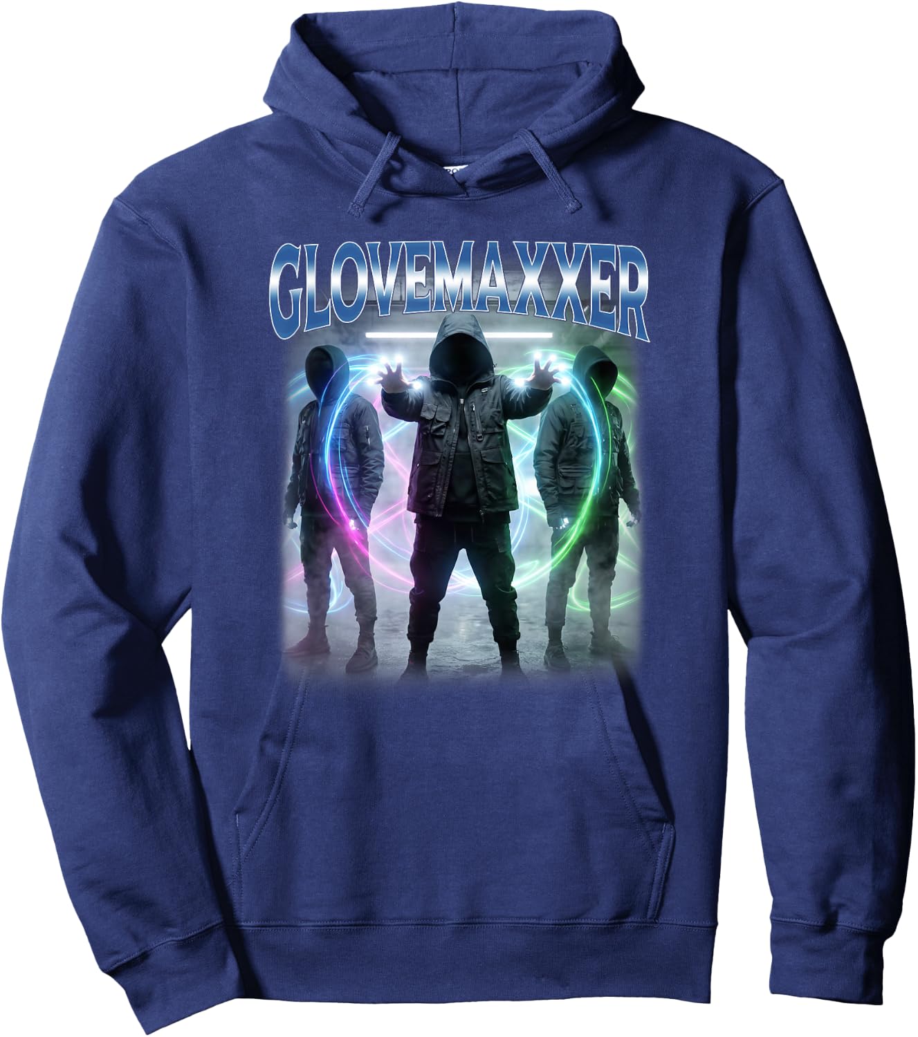 Glovemaxxer Dark Gloving Psychology Meme Hoodie - Hoodie | Navy