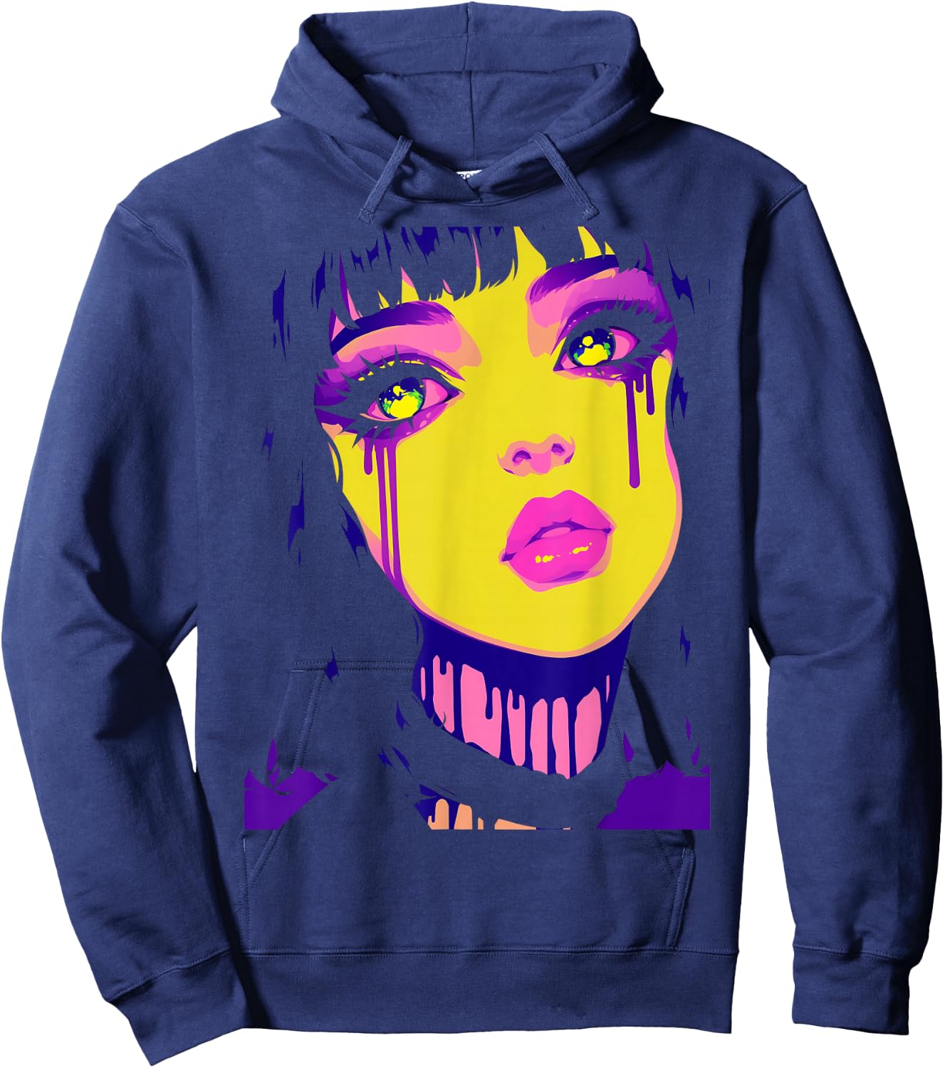 Cybergoth Cybercore Grunge Punk Goth Girl Alt Anime Manga Hoodie - Hoodie | Navy