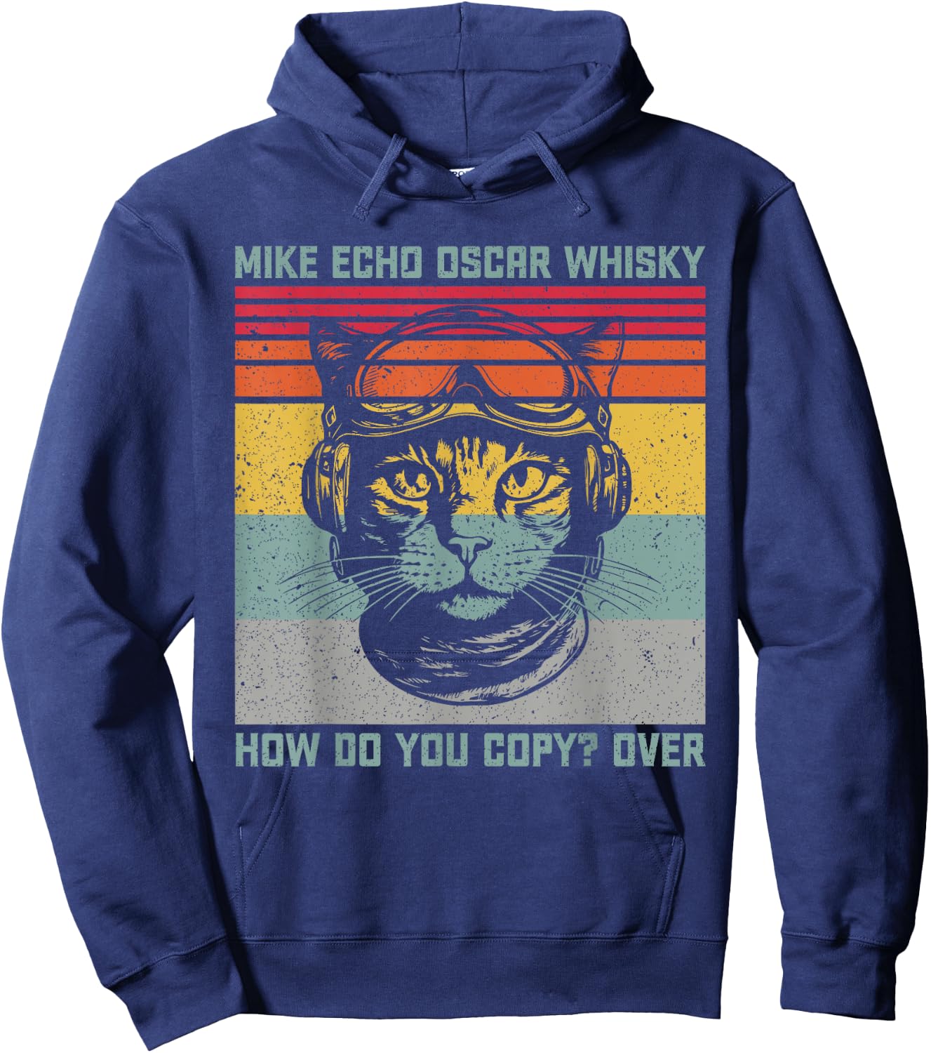 Cat Pilot Mike Echo Oscar Whisky How Do You Copy Women Hoodie - Hoodie | Navy
