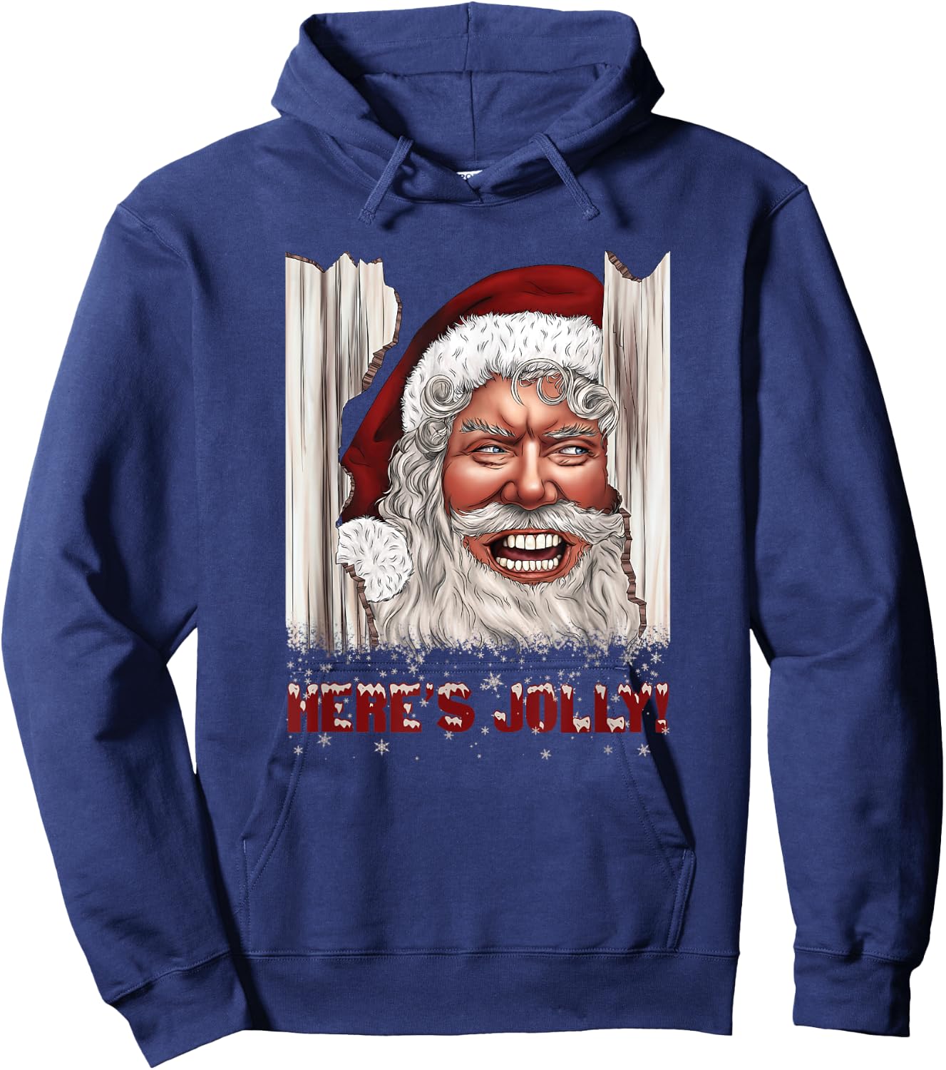 Here's Jolly Funny Santa Claus Horror Hilarious Christmas Hoodie - Hoodie | Navy