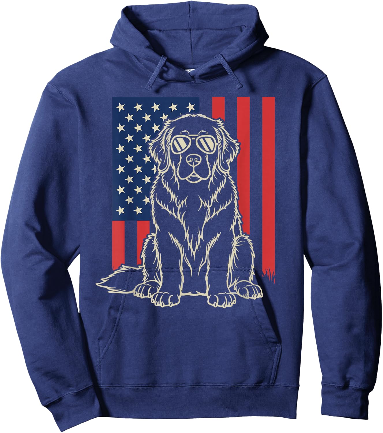 Newfoundland Dog Lover 4th of July Hoodie - Hoodie | Navy