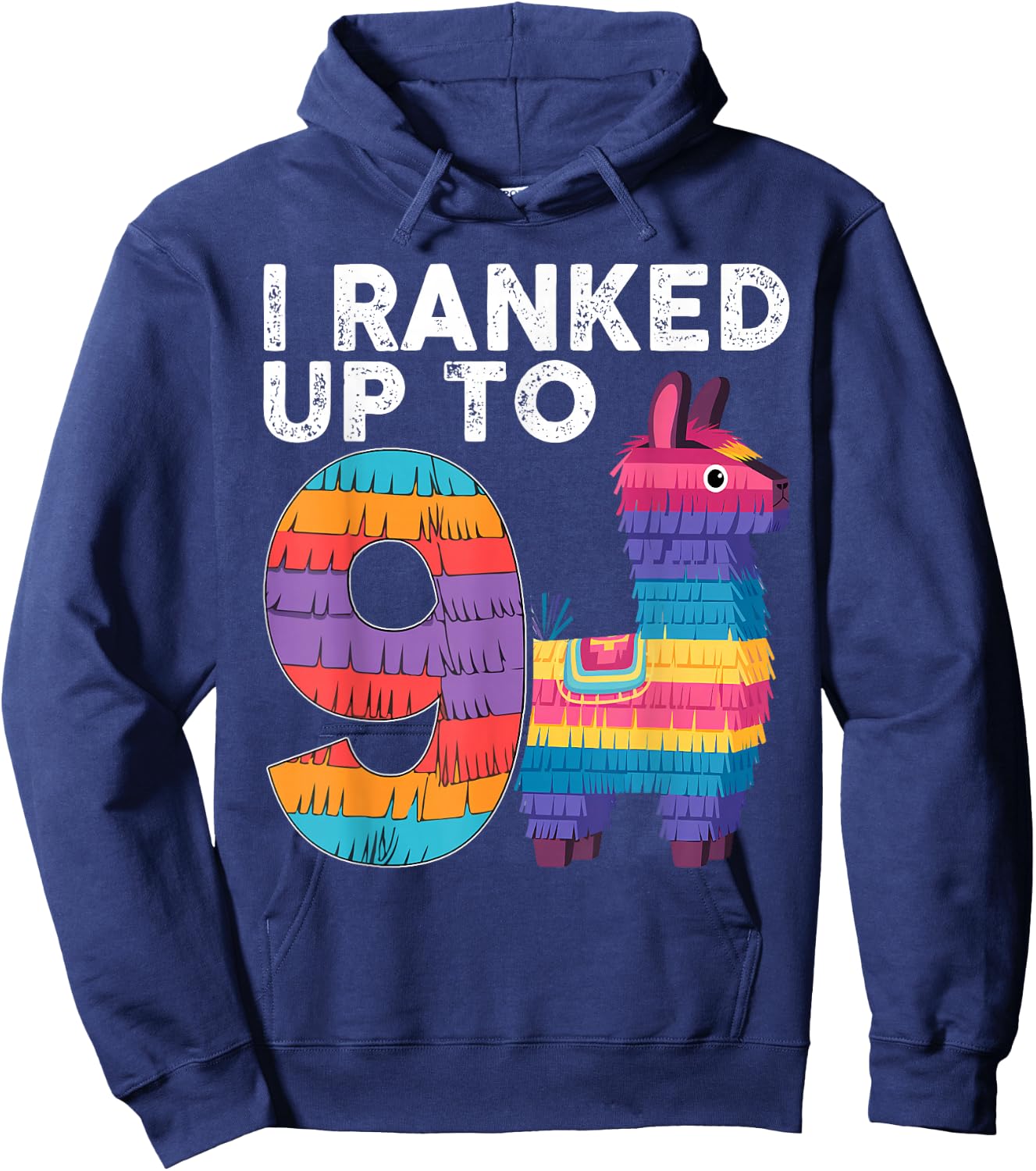 I Ranked Up To 9 Birthday Video Game Llama Piñata Birthday Hoodie - Hoodie | Navy