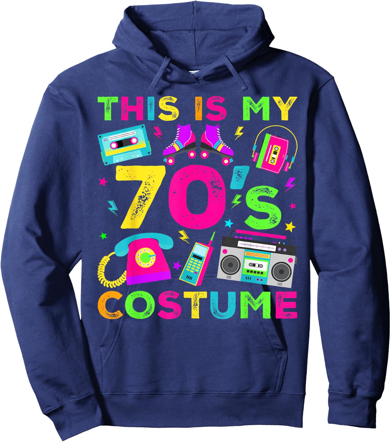 This is my 70's Costume Outfit Seventies Retro Party Hoodie - Hoodie | Navy