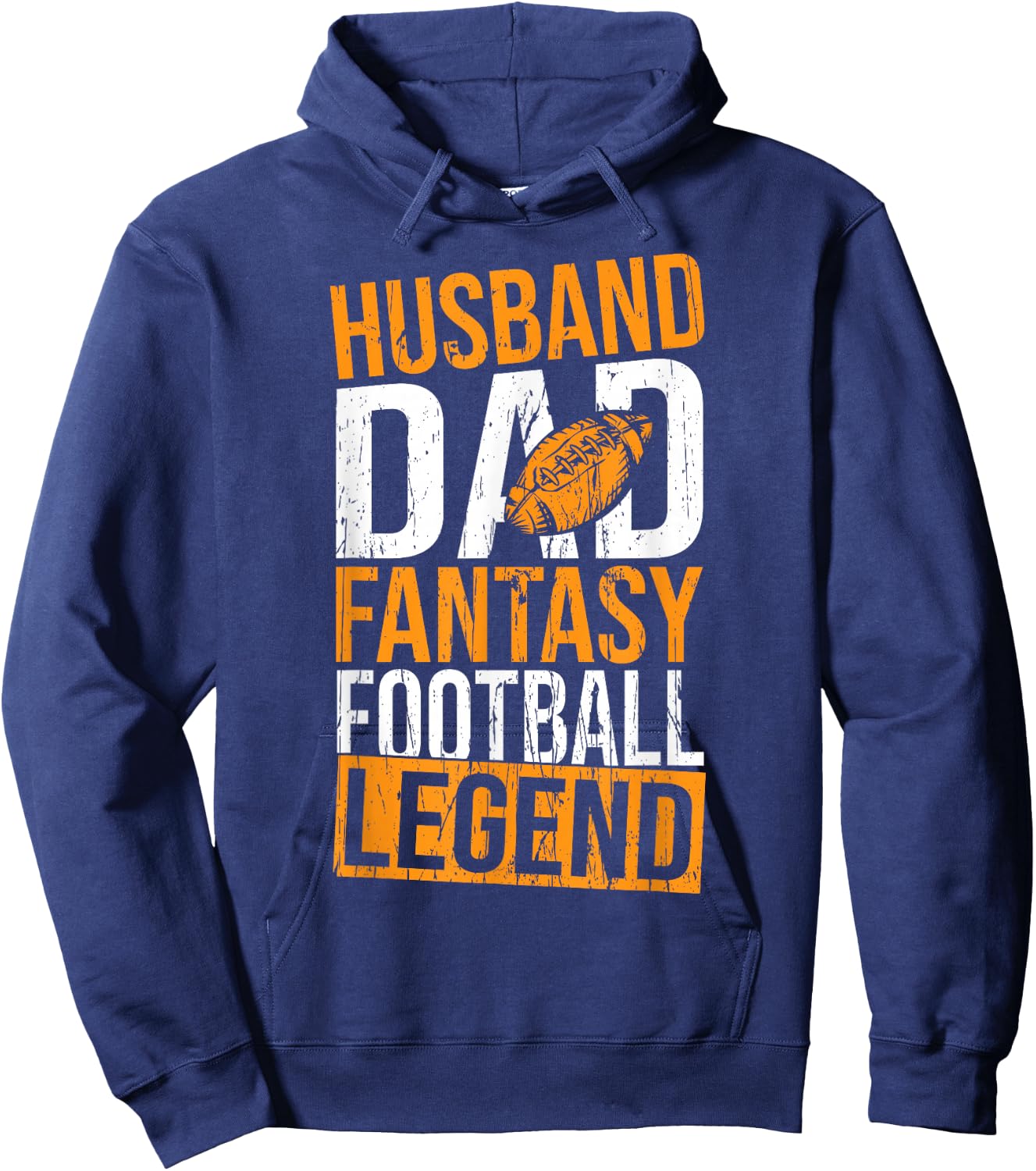 Fantasy Football Legend Flag husband Dad Father's Day Hoodie - Hoodie | Navy