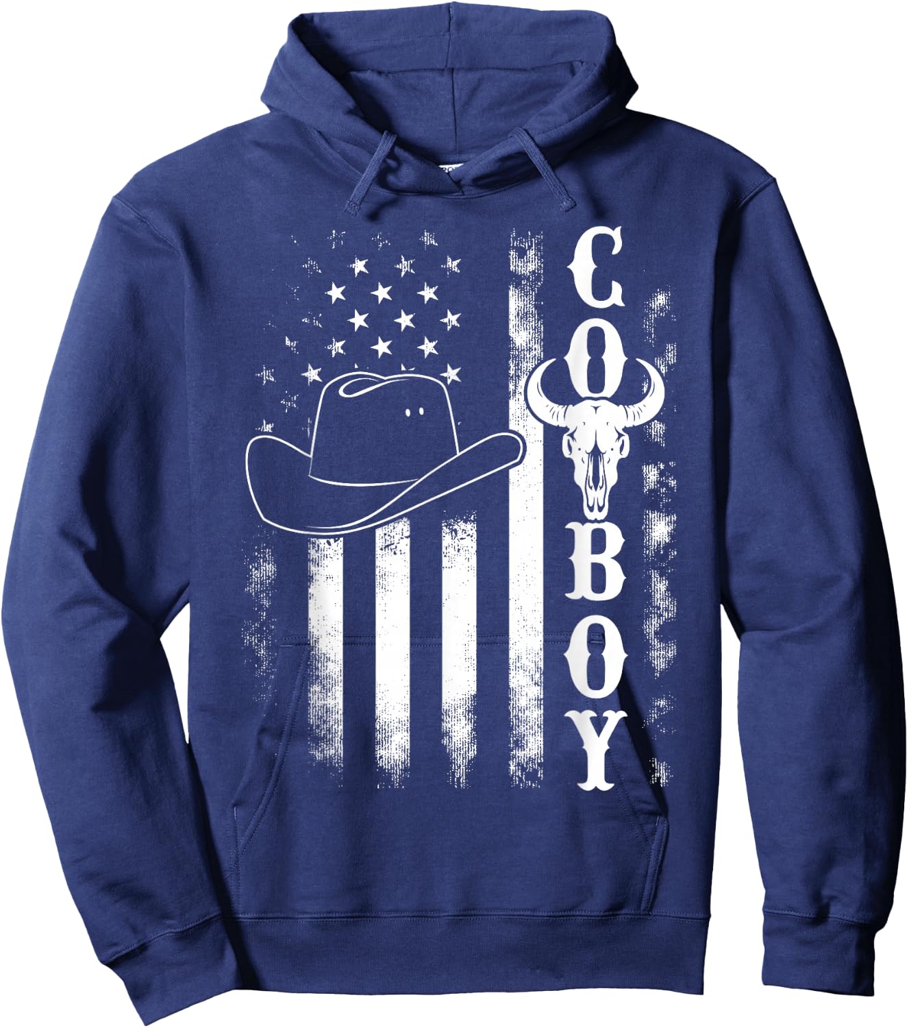 Western Country Men Teen Boy Kid Rodeo Southern Retro Cowboy Hoodie - Hoodie | Navy