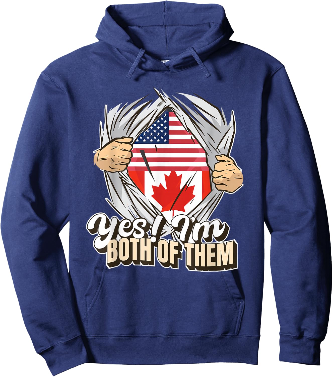 Yes I'm Both Of Them Dual Citizenship Canada Hoodie - Hoodie | Navy