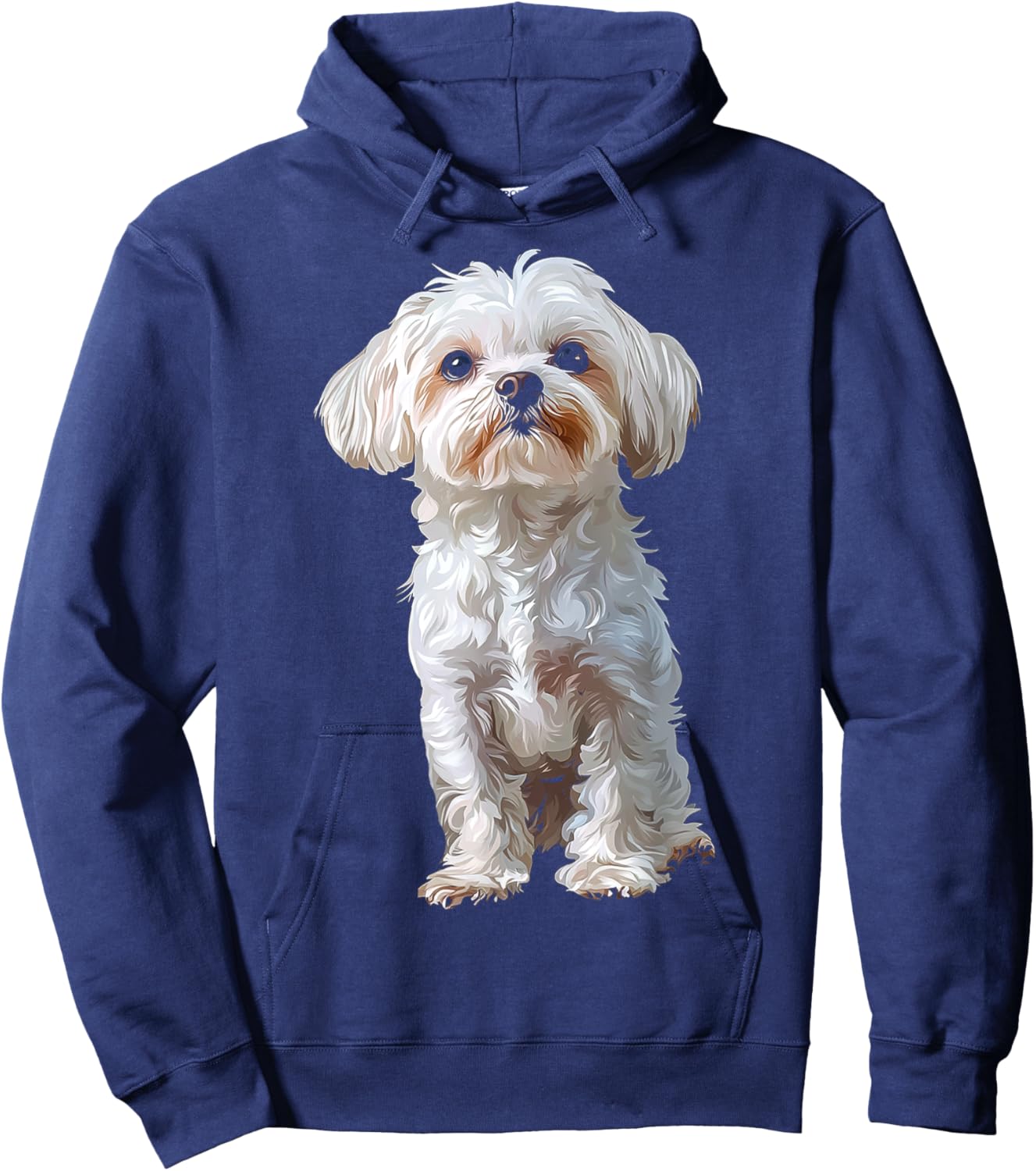 Maltese Dog Motif Pet Art Maltese Hoodie - Hoodie | Navy