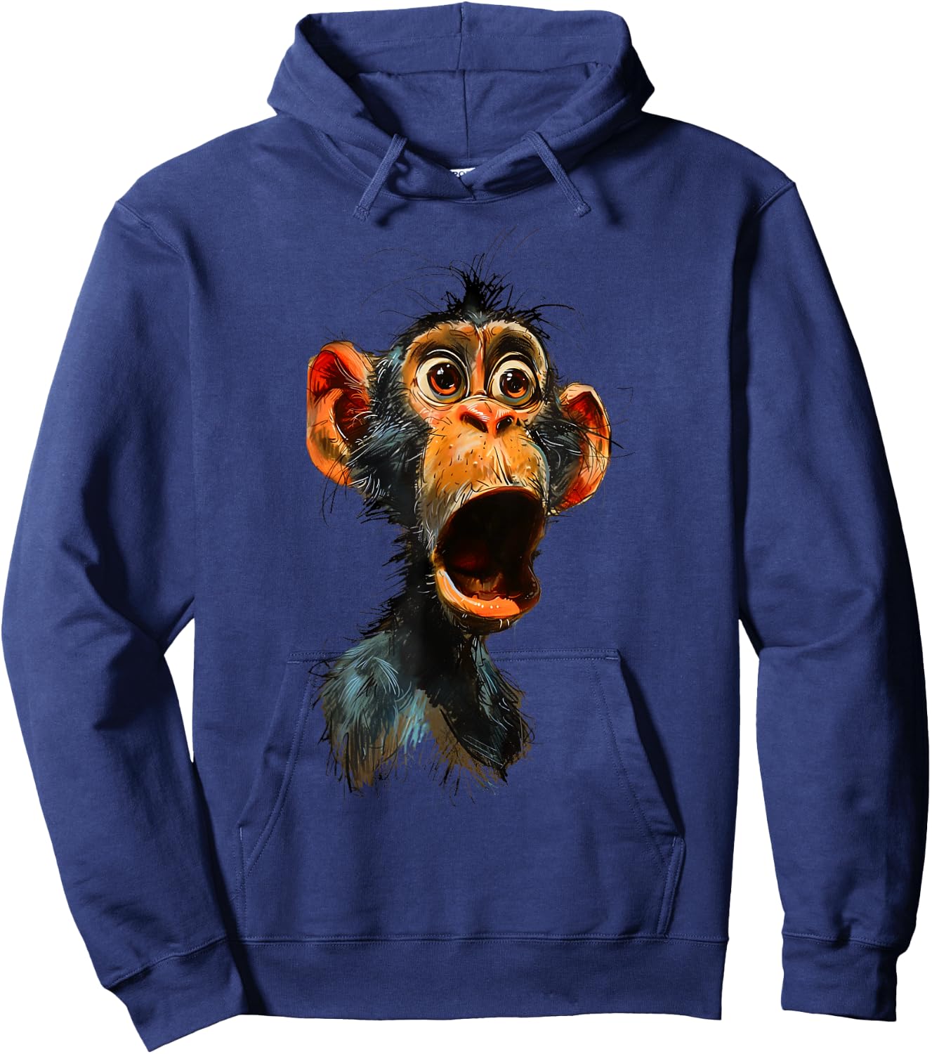 Surprised Monkey Funny Monkey Lover, Chimpanzee Meme Hoodie - Hoodie | Navy