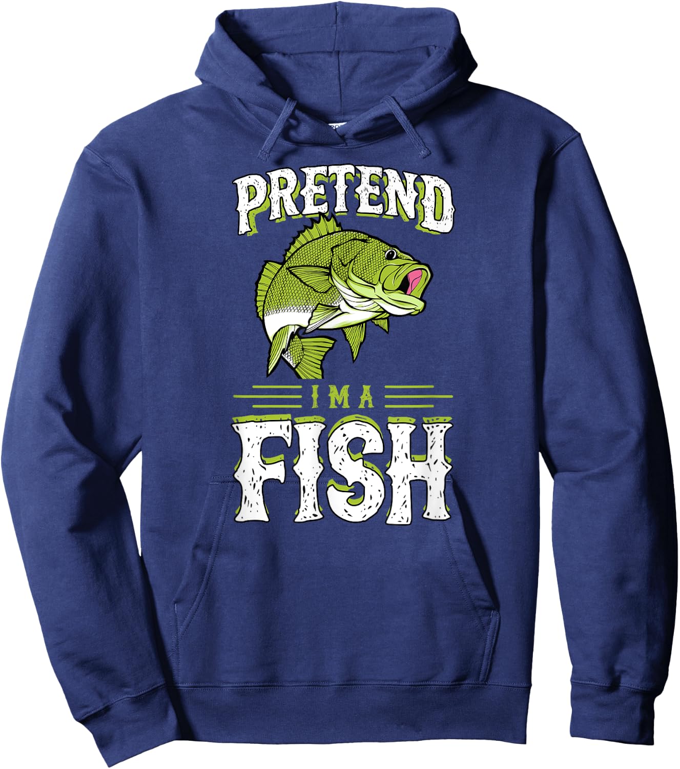 Pretend I'm A Fish Bass Funny Cute Lazy Halloween Costume Hoodie - Hoodie | Navy