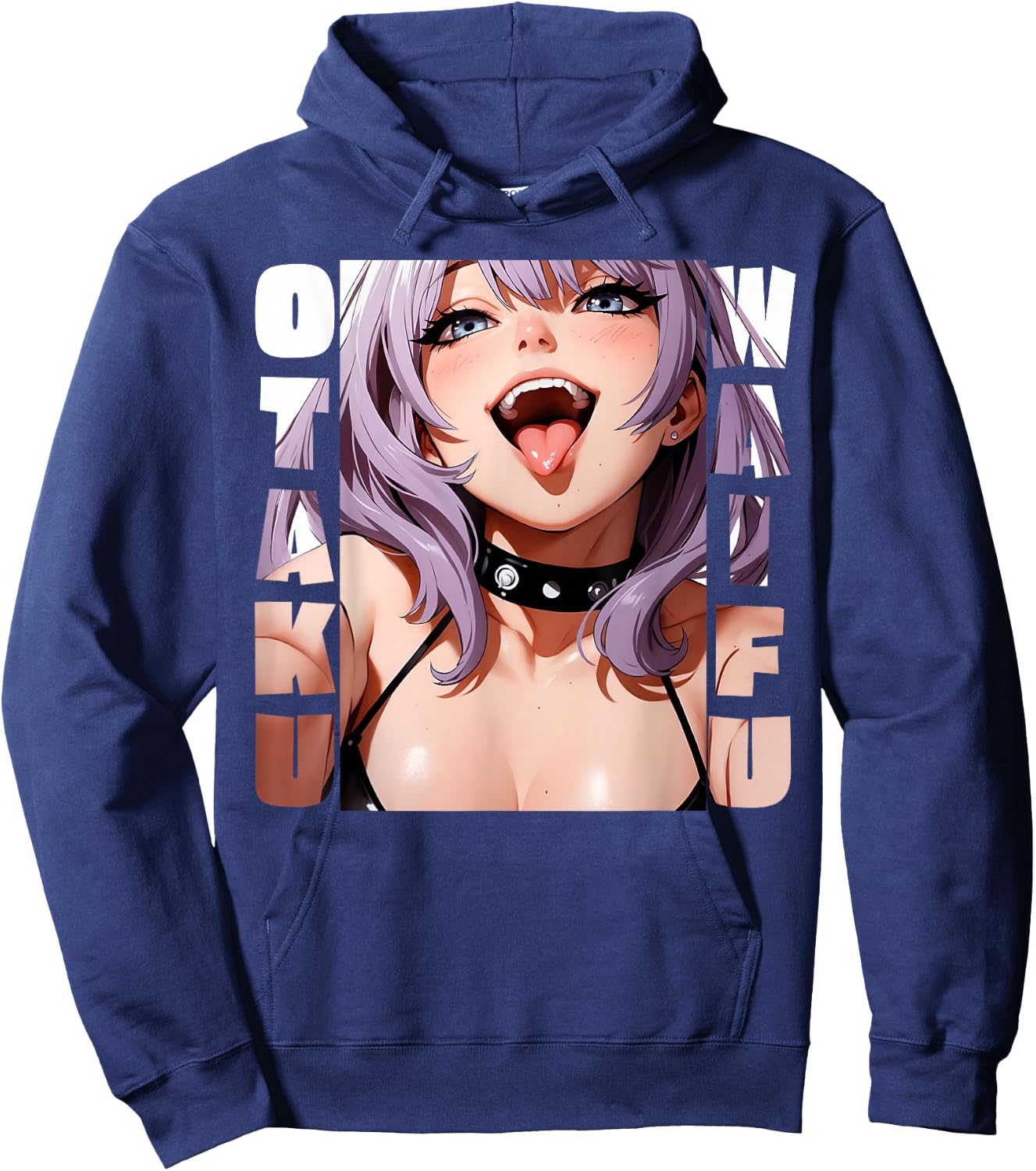 Lewd Anime Girl |Otaku Waifu | Anime Manga Hentai Face Gift Hoodie - Hoodie | Navy