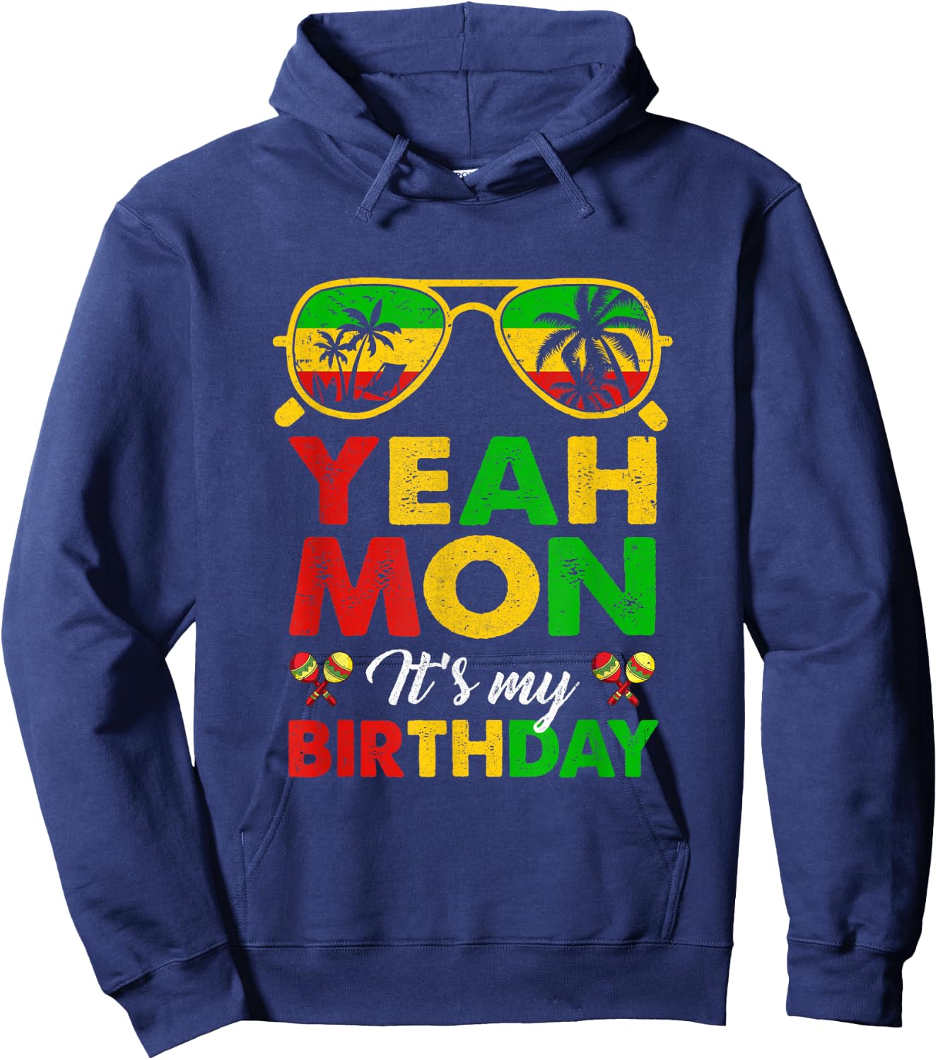 Yeah Mon Jamaican Jamaica Birthday Party Girls Women Men Hoodie - Hoodie | Navy