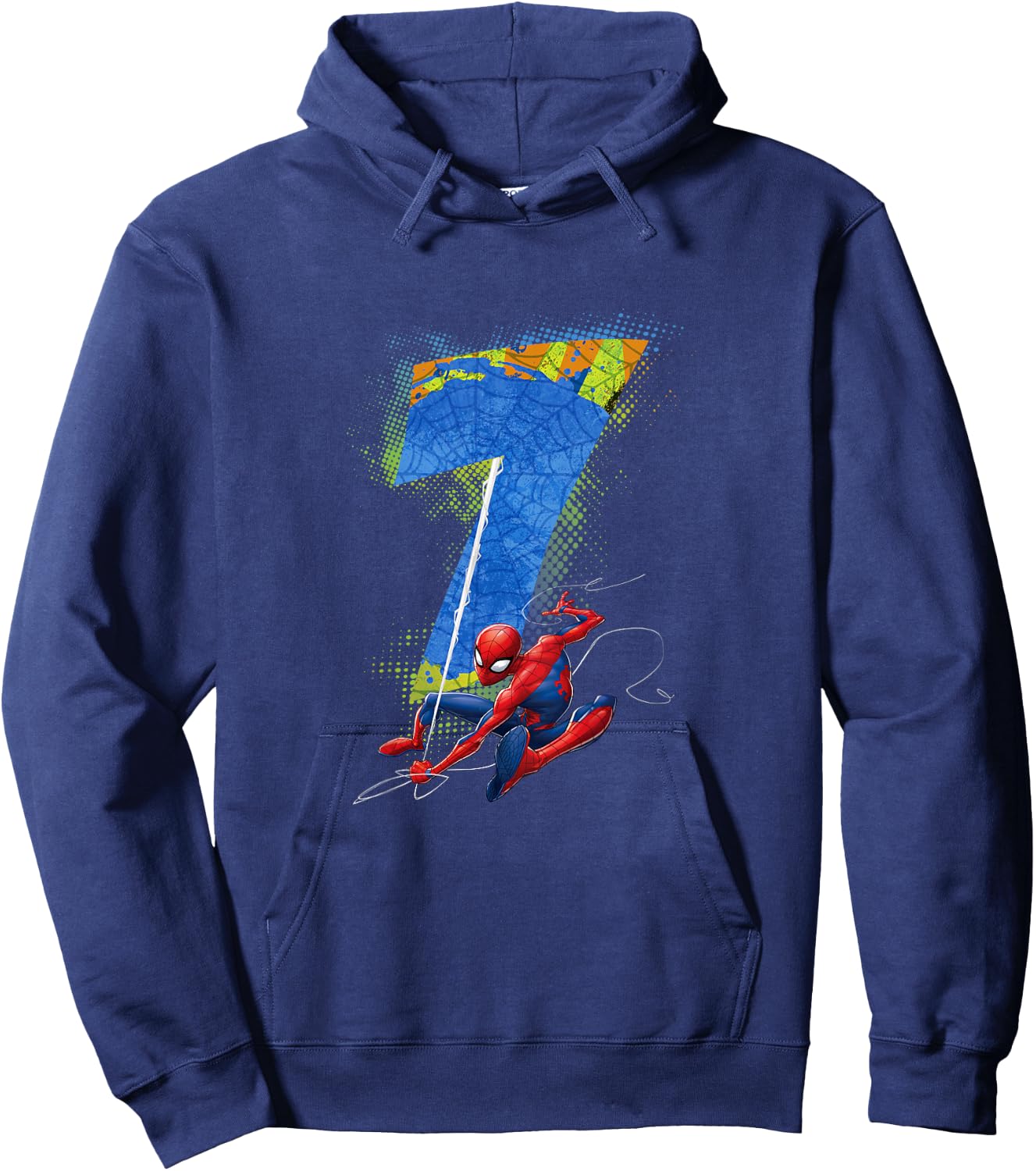 Marvel Super Heroes Spider-Man 7 Year Old Seventh Birthday Hoodie - Hoodie | Navy