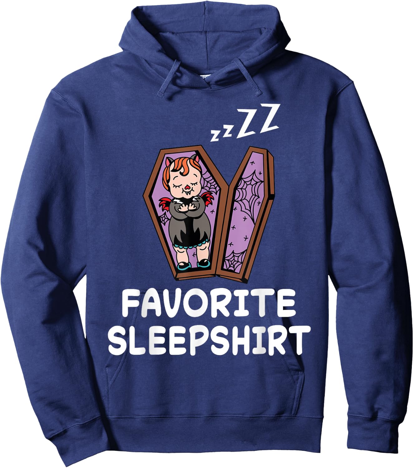 Vampire Vampires Nap Sleeping Sleep Pajama Nightgown Hoodie - Hoodie | Navy
