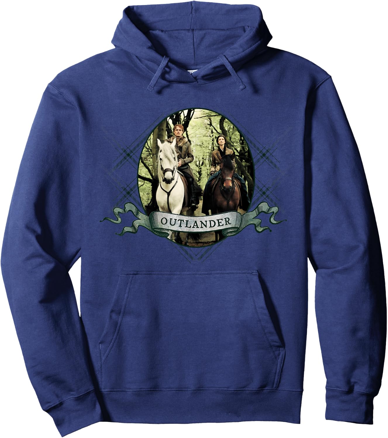 Outlander Banner with Horses Hoodie - Hoodie | Navy