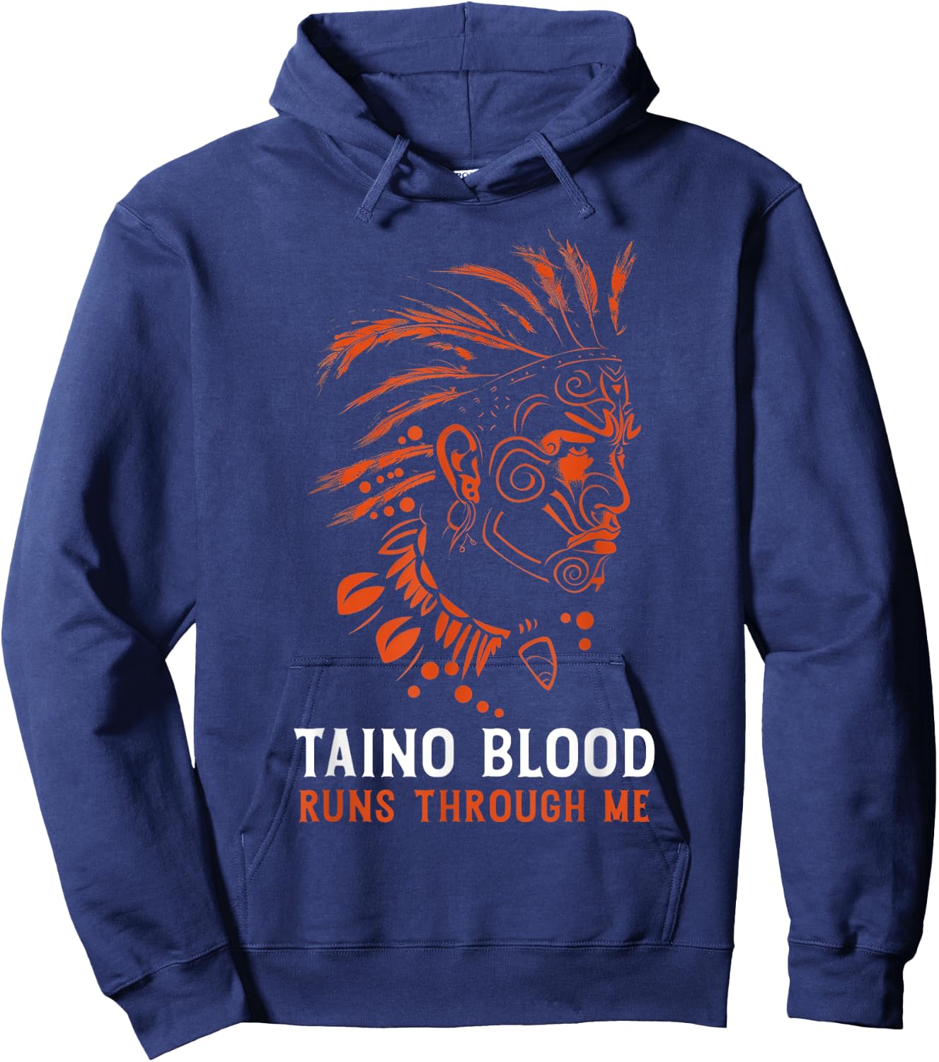 Taino Blood Runs Through Me Boricua Boriken Pride Hoodie - Hoodie | Navy