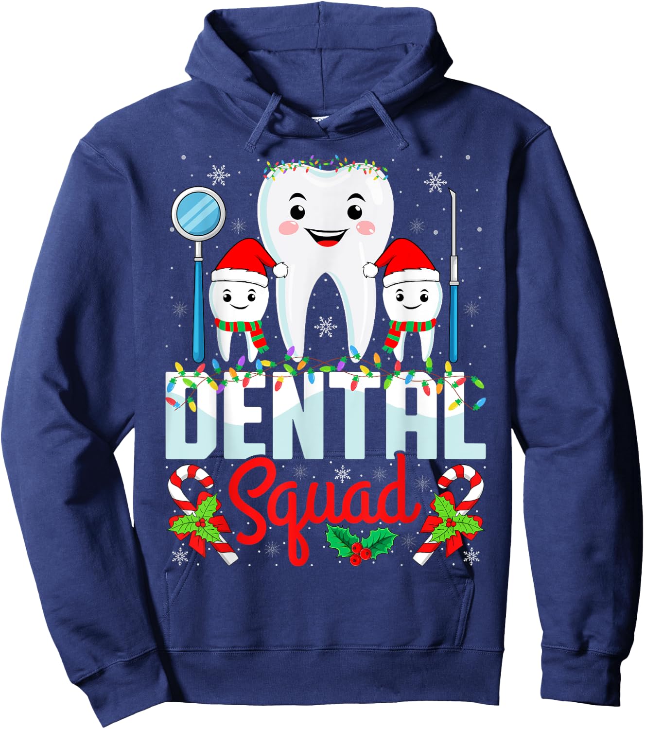 Dental Squad Santa Hat Xmas Dentist Hygienist Christmas Hoodie - Hoodie | Navy