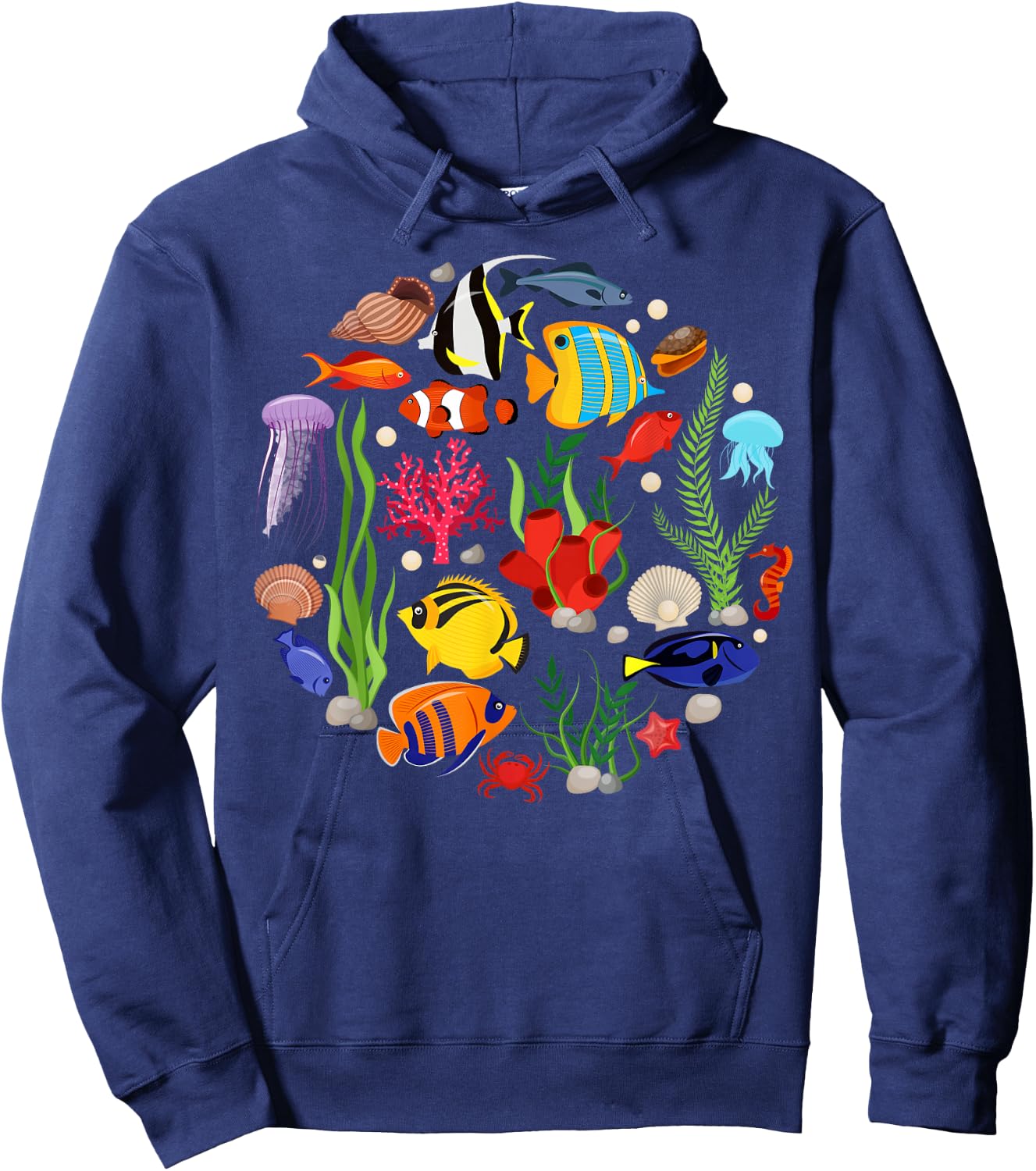 Cute Sea Animal Oceans Clownfish Aquarium Toddler Boy Girl Hoodie - Hoodie | Navy