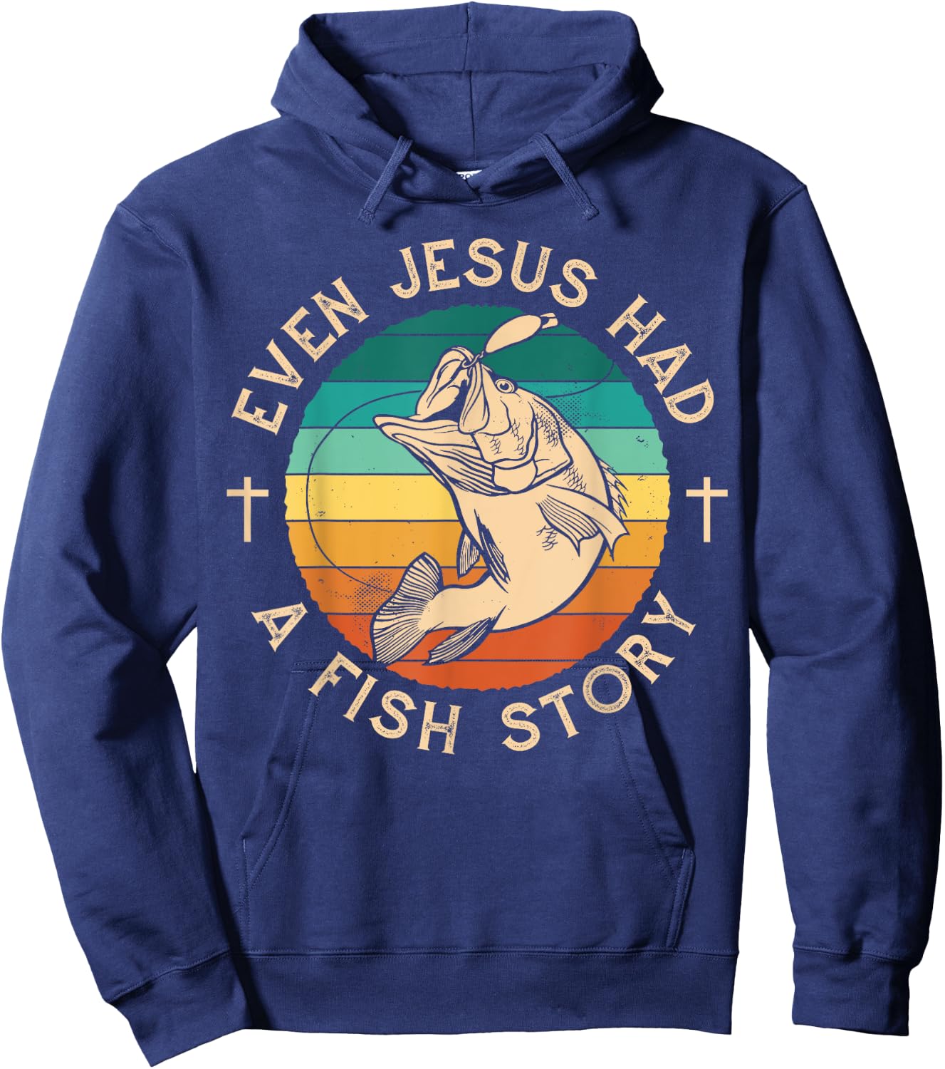Fishing Shirt Even Jesus Had Fish Story Bass Fish Hoodie - Hoodie | Navy