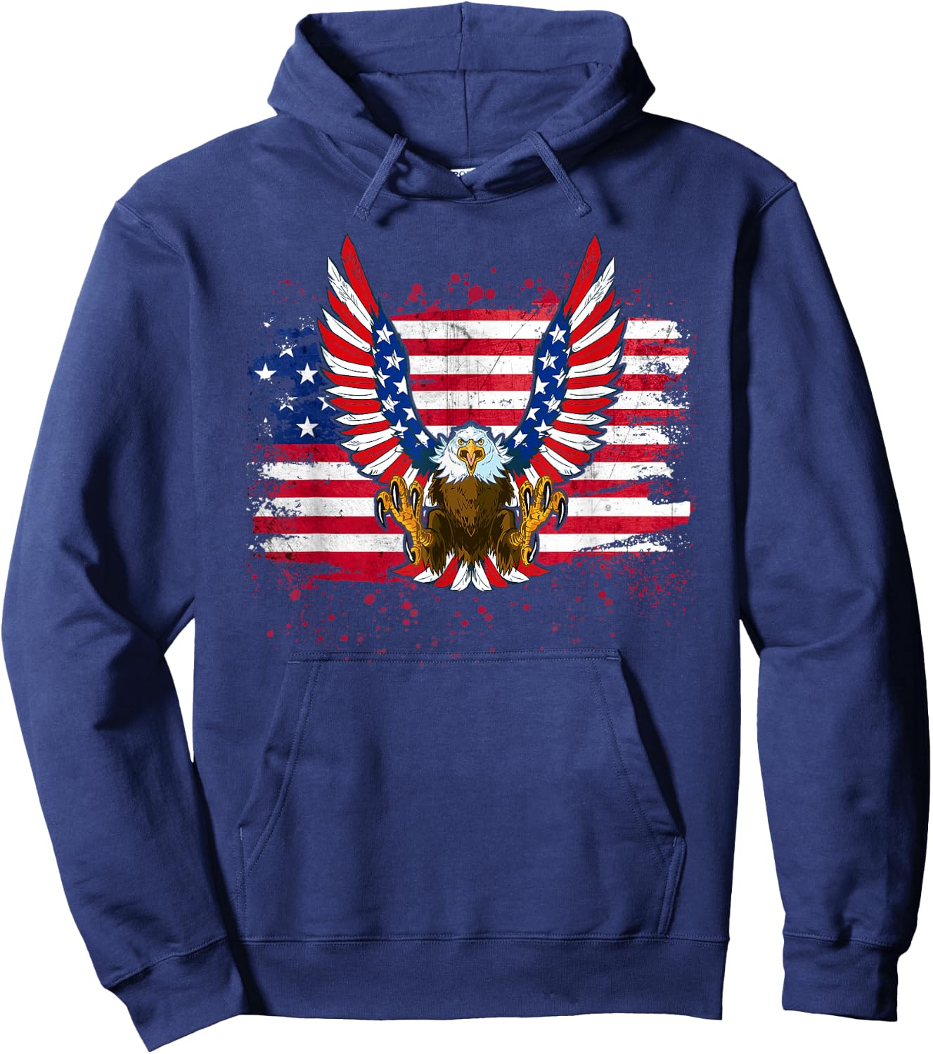 Patriotic Eagle 4th of July USA American Flag Men Women Kids Hoodie - Hoodie | Navy