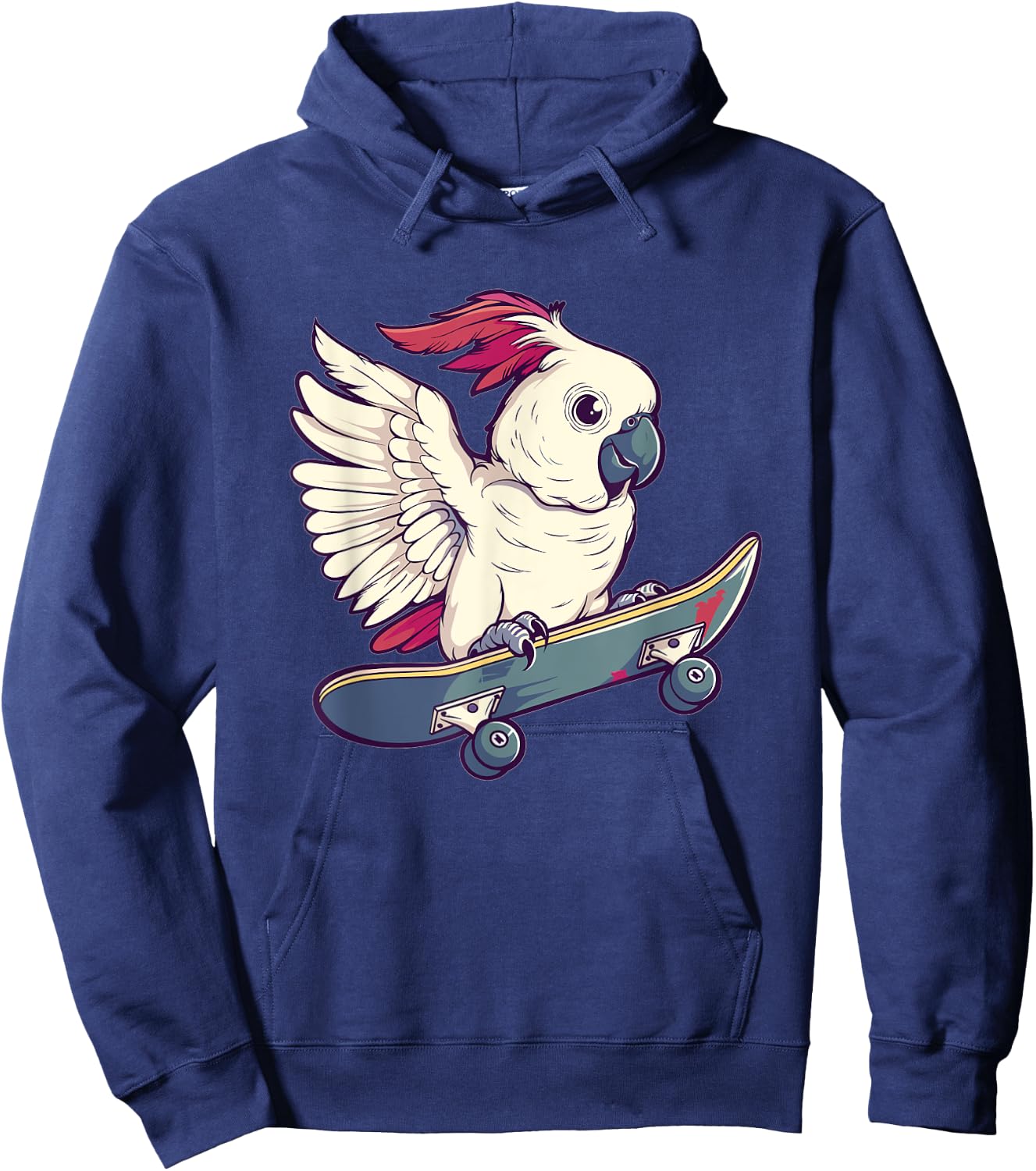 Cute Cockatoo With Skateboard I Kids Cockatoo Hoodie - Hoodie | Navy