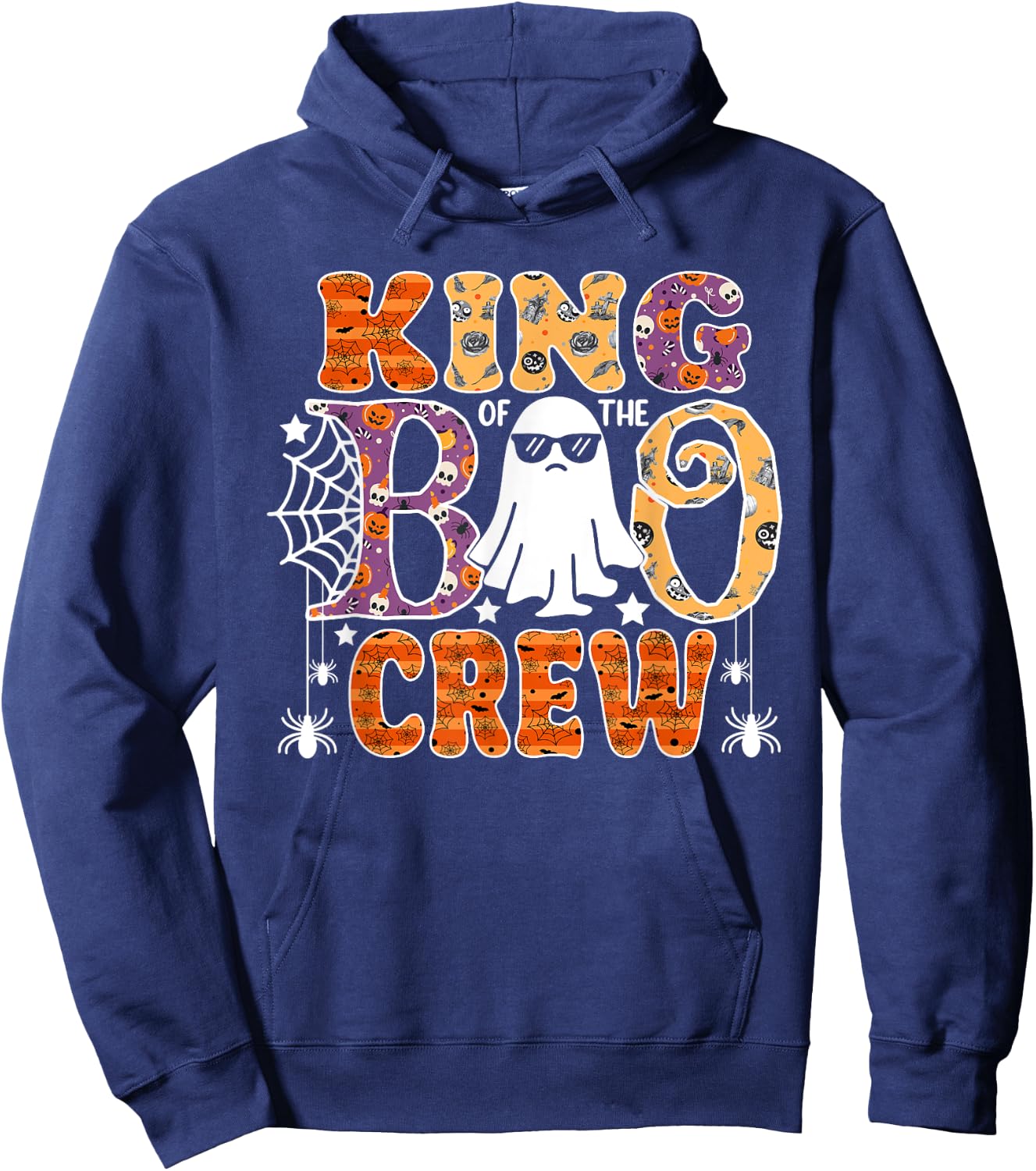 King Of The Boo Crew Funny Halloween Family Matching Hoodie - Hoodie | Navy