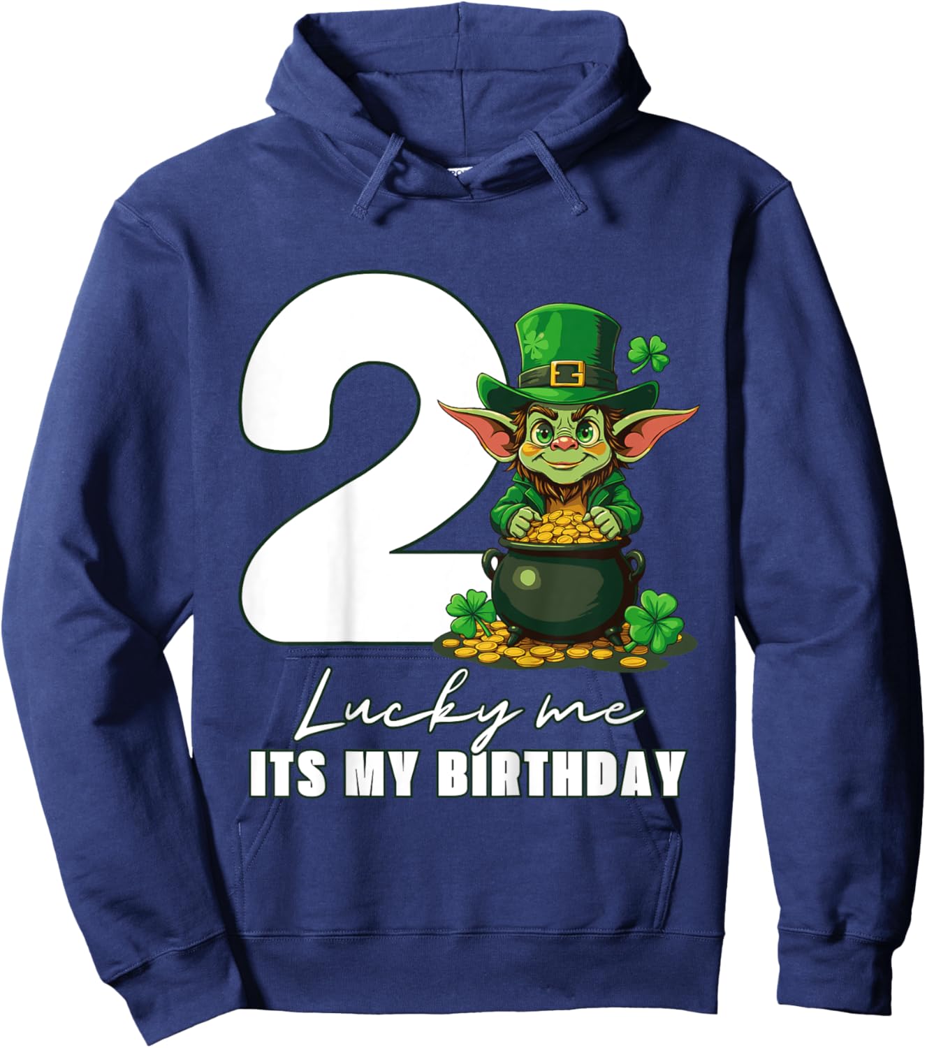Kids 2nd Two St. Patrick's Day Birthday Hoodie - Hoodie | Navy