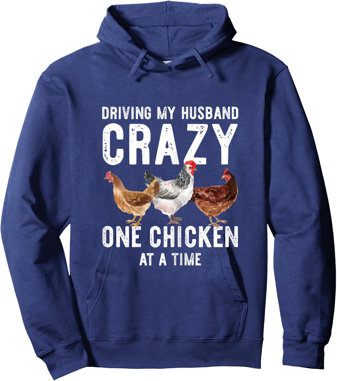 One Chicken At A Time Shirt Funny Chicken Lady Wife Mom Hoodie - Hoodie | Navy