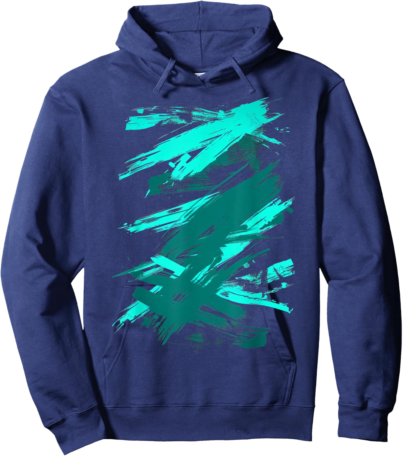 LumaThread -Adults Teal & Black Graphic Hoodie - Hoodie | Navy