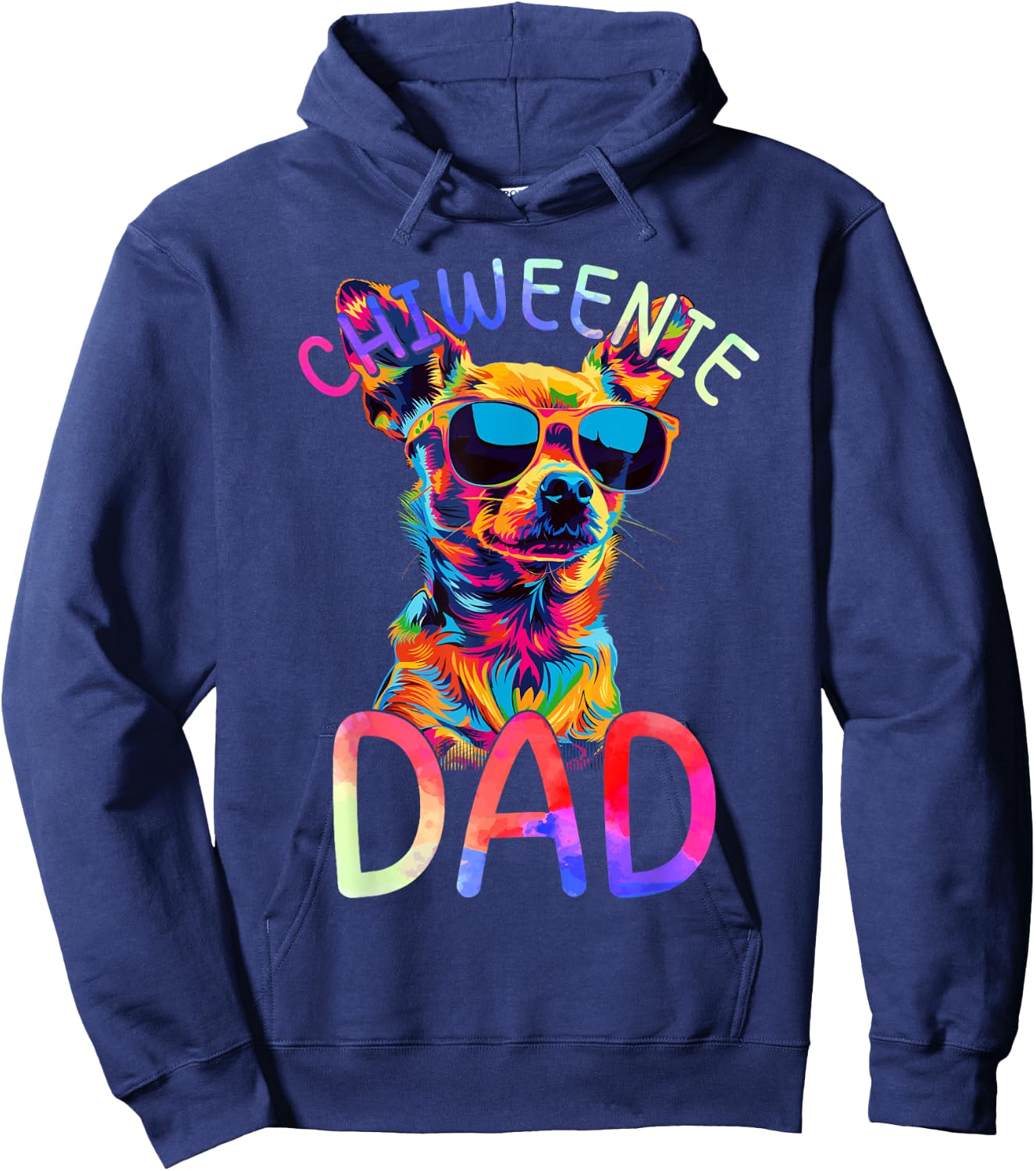 Chiweenie Dad Colorful Pop Art Chiweenie Dog Lovers Women Kids Hoodie - Hoodie | Navy