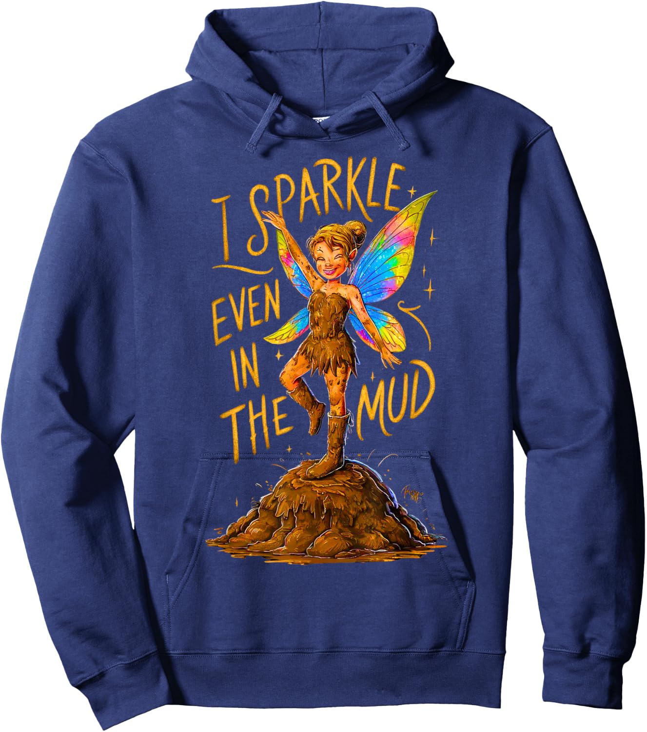 Mud Run Princess I Sparkle Even in Mud Team Fairy Girls ATV Hoodie - Hoodie | Navy