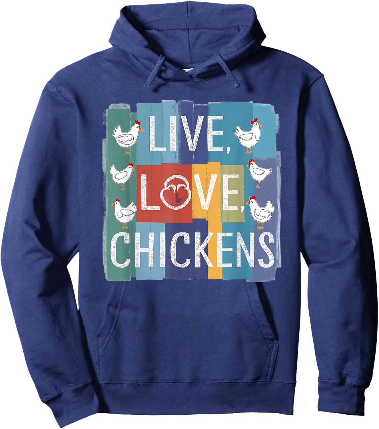 Live Love Chickens Chicken Graphic Chicken Men Women Hoodie - Hoodie | Navy