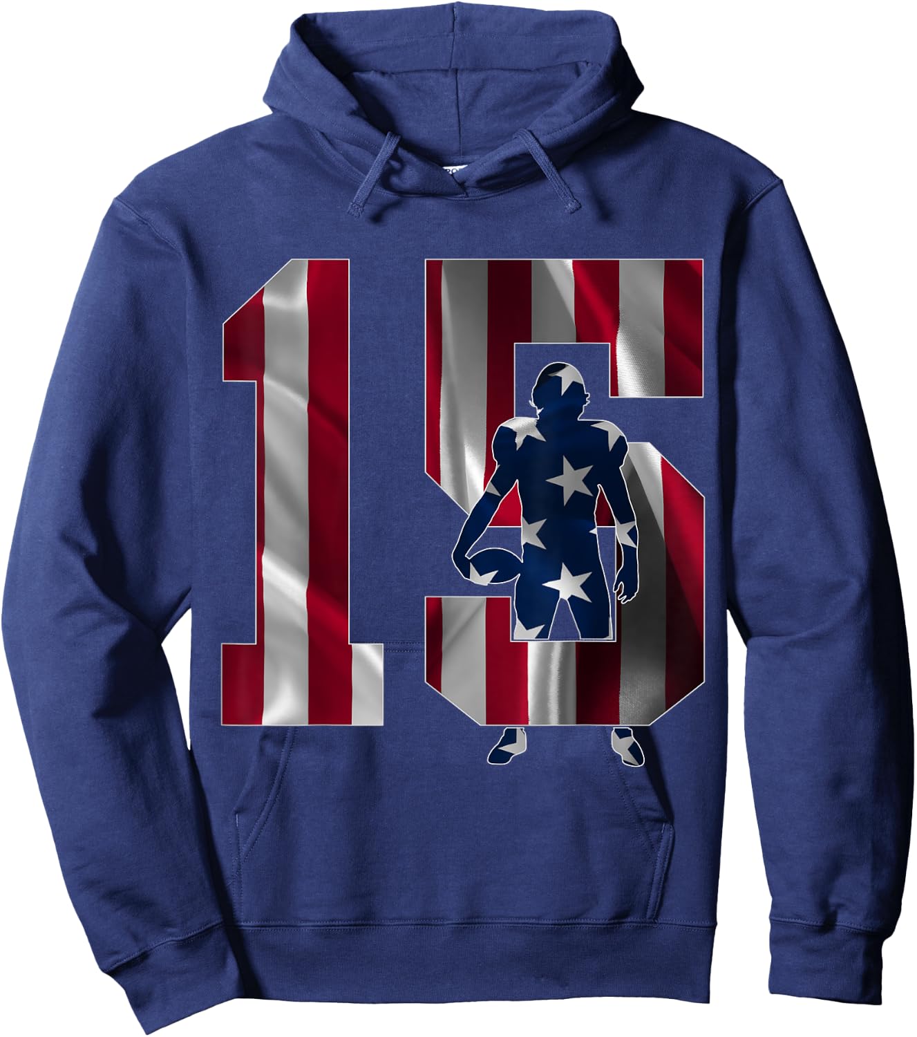 Number 15 Years Football 15th Birthday Hoodie - Hoodie | Navy