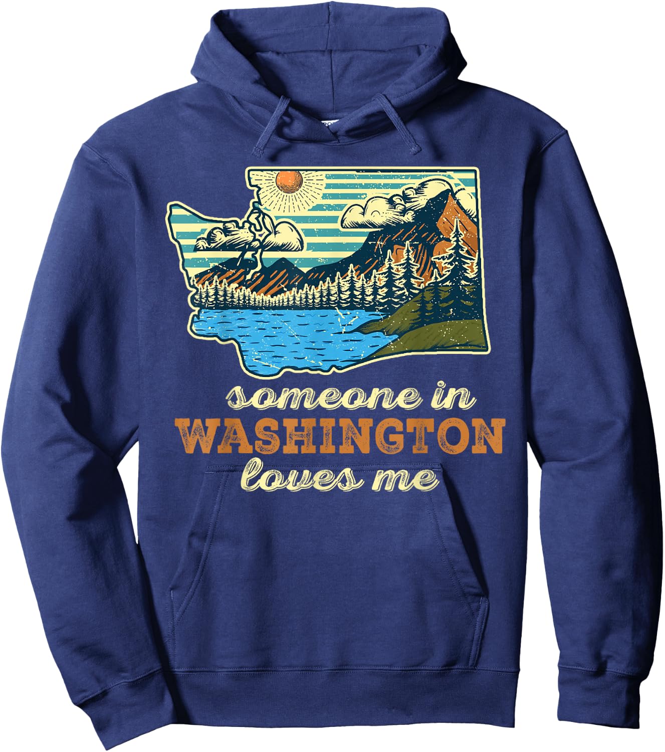 Someone In Washington Loves Me Hoodie - Hoodie | Navy
