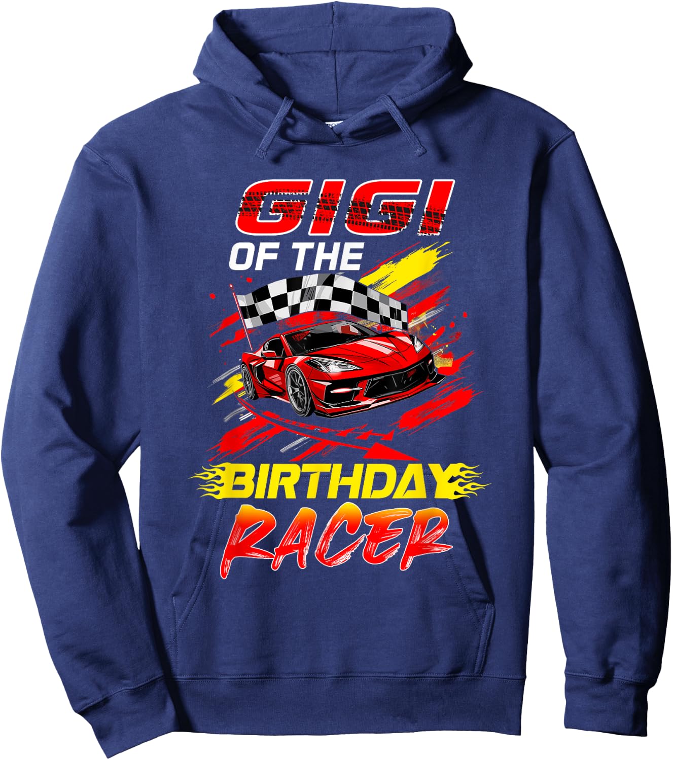 Gigi Of The Birthday Racer Race Car Party Family Matching Hoodie - Hoodie | Navy
