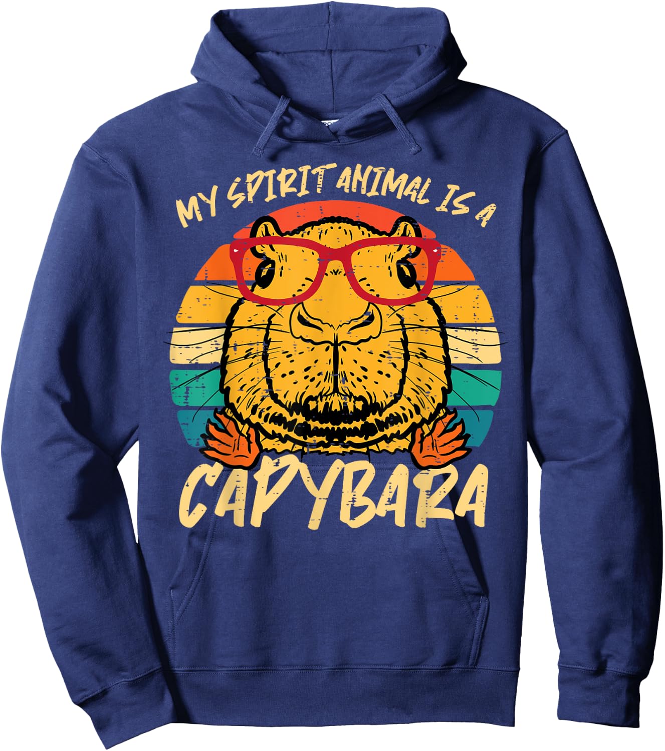 My Spirit Animal Is Capybara Retro Capy Women Girls Kids Men Hoodie - Hoodie | Navy