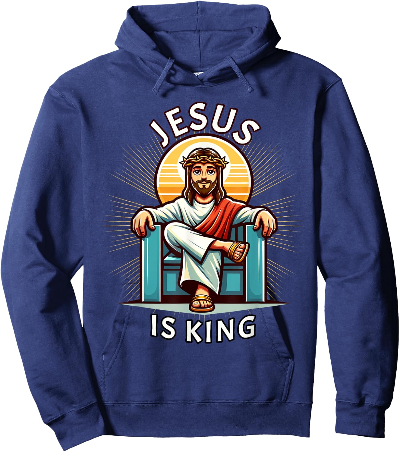Jesus is King of Christian Faith Hoodie - Hoodie | Navy