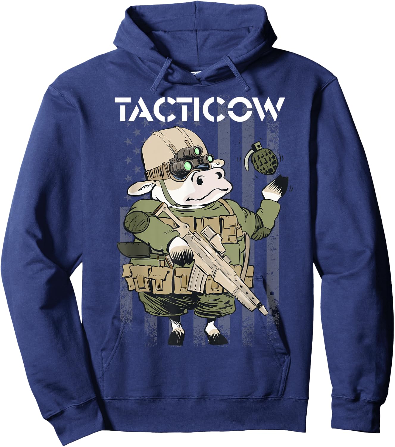Funny Cow Farmer tactical dairy tactical men's women's Hoodie - Hoodie | Navy