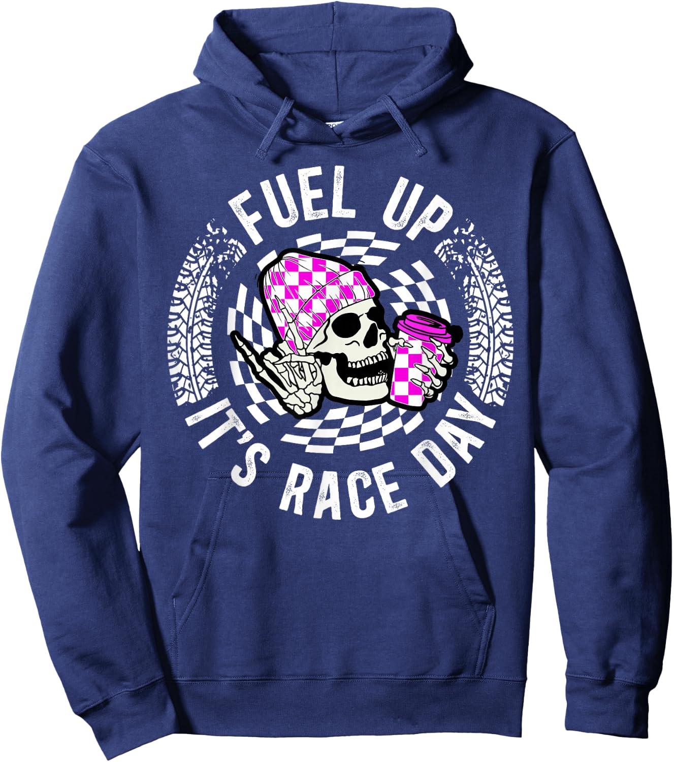 It's Race Day Racing Mom of A Racer Mother Racing Mama Hoodie - Hoodie | Navy