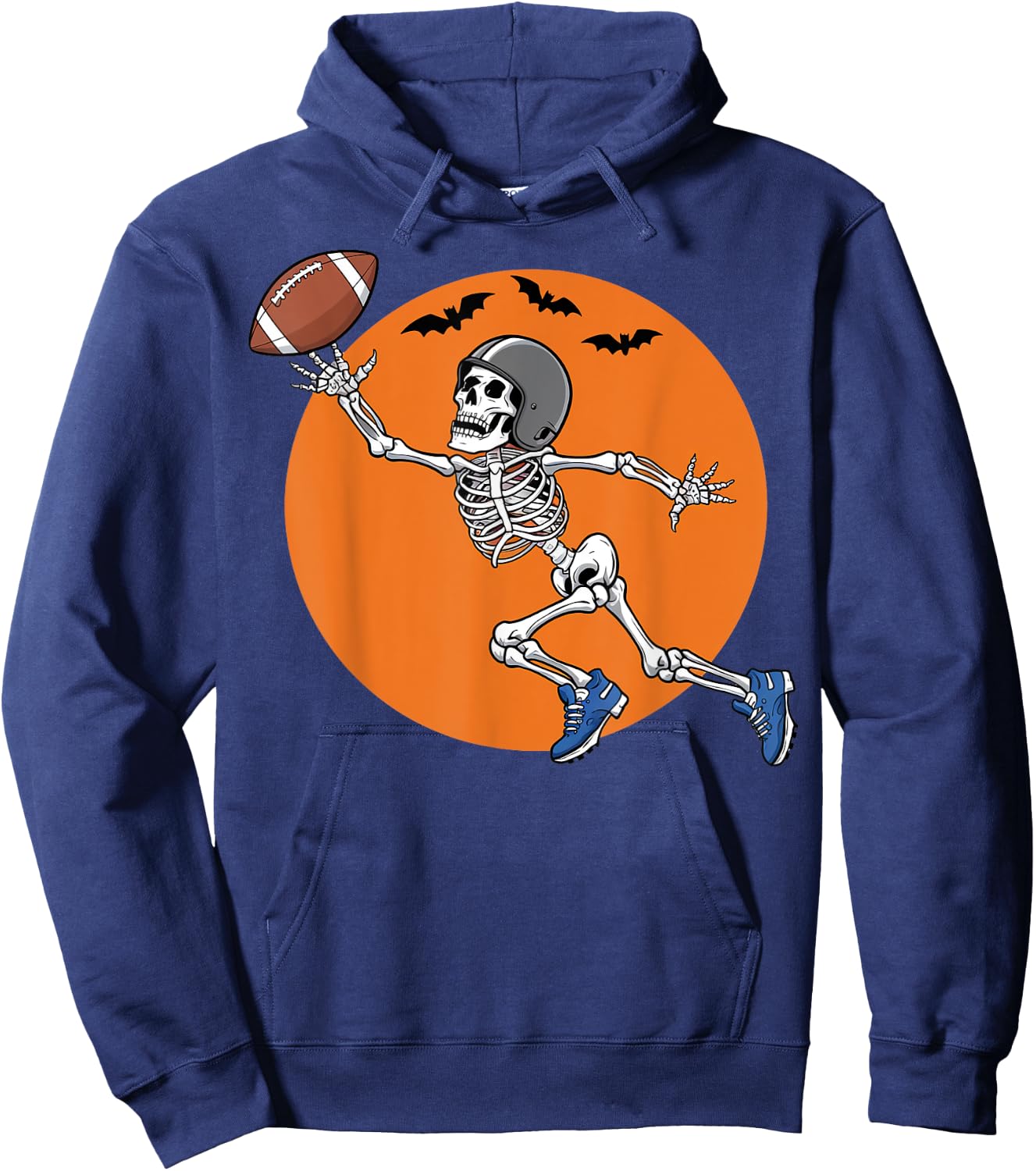 American Football Skeleton Halloween Gifts Men Women Boys Hoodie - Hoodie | Navy