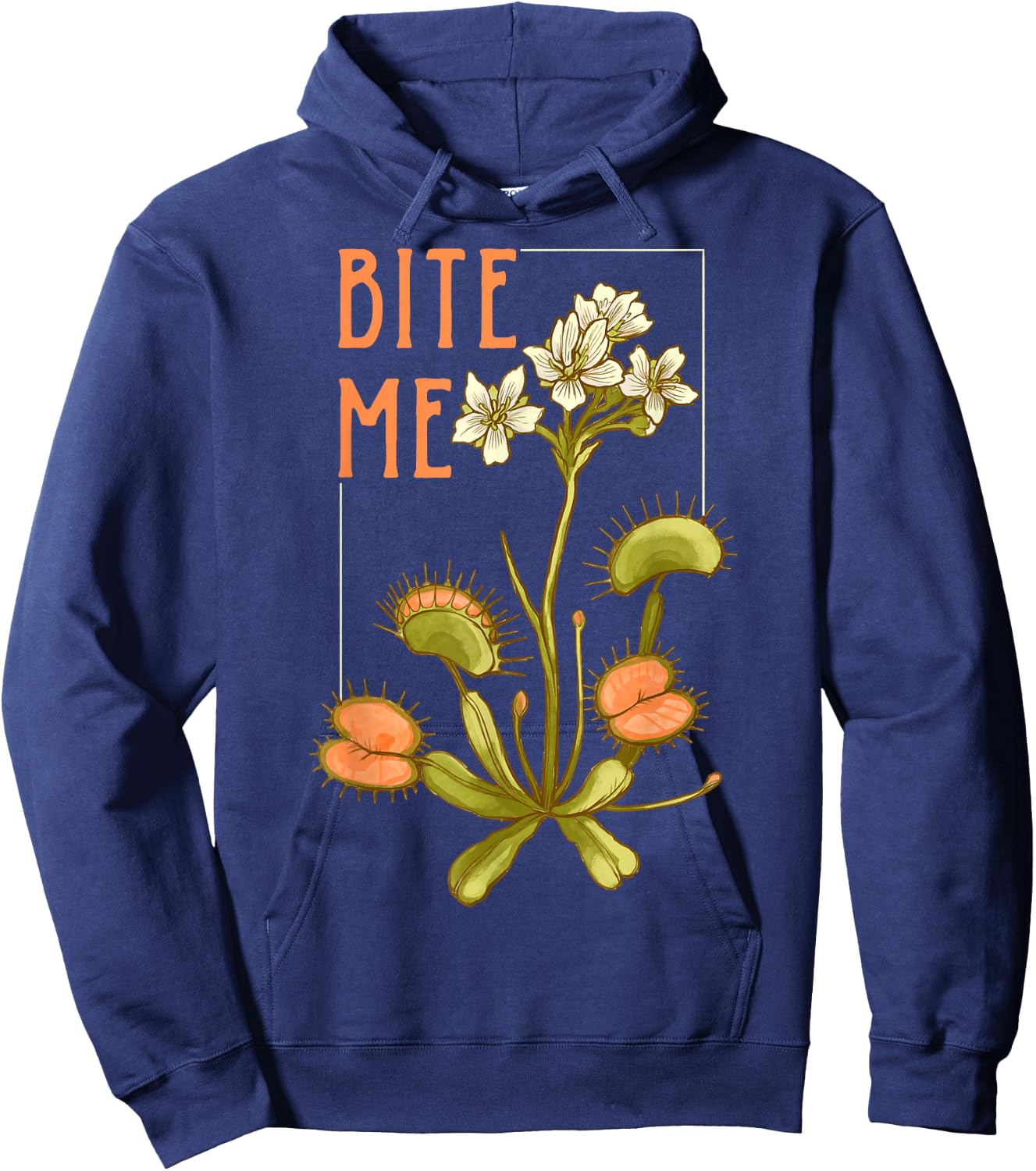 Venus Fly Trap Bite Me Hoodie - Hoodie | Navy