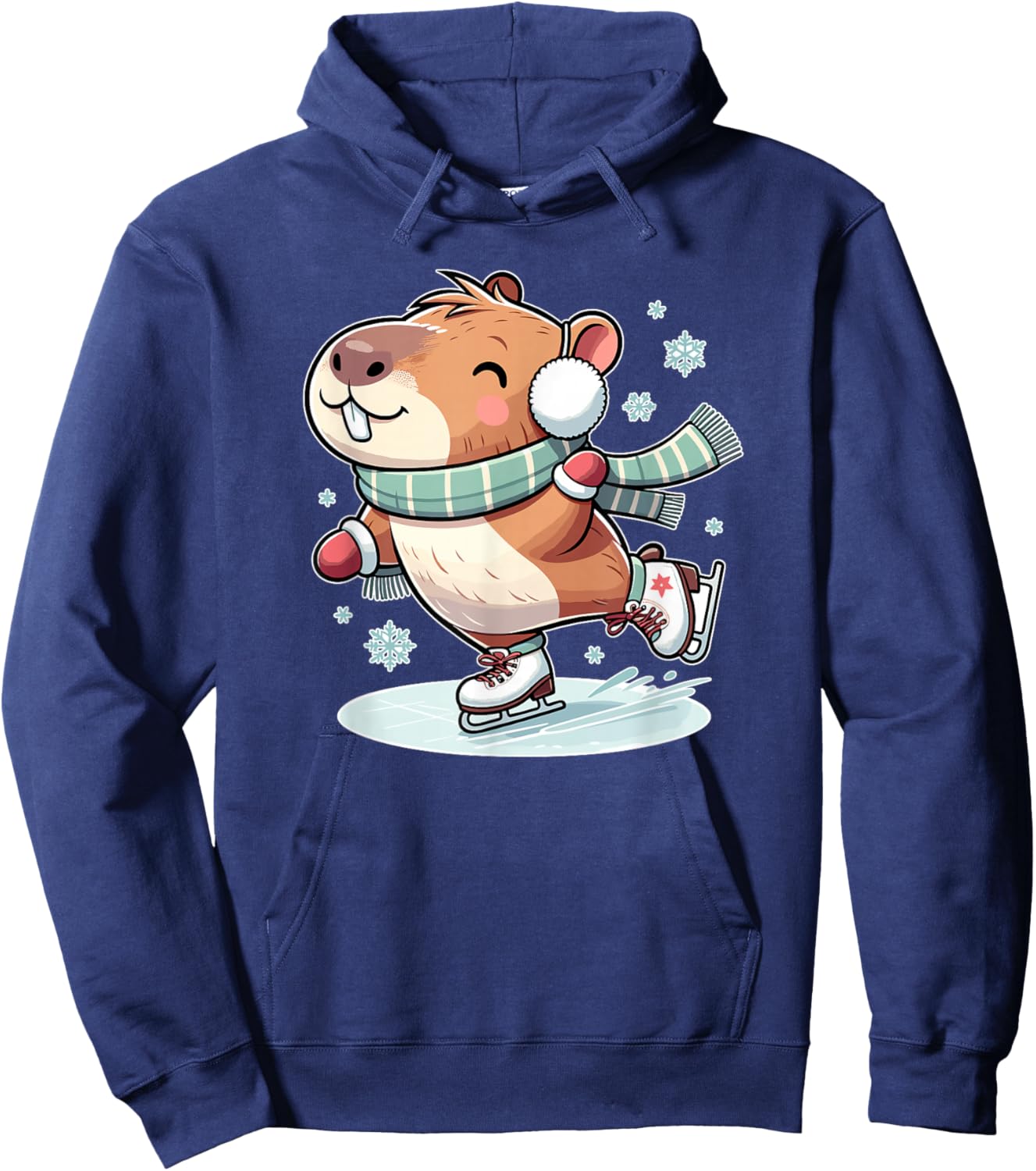 Amazing Ice Skating Capybara Costume for Capybara Holders Hoodie - Hoodie | Navy