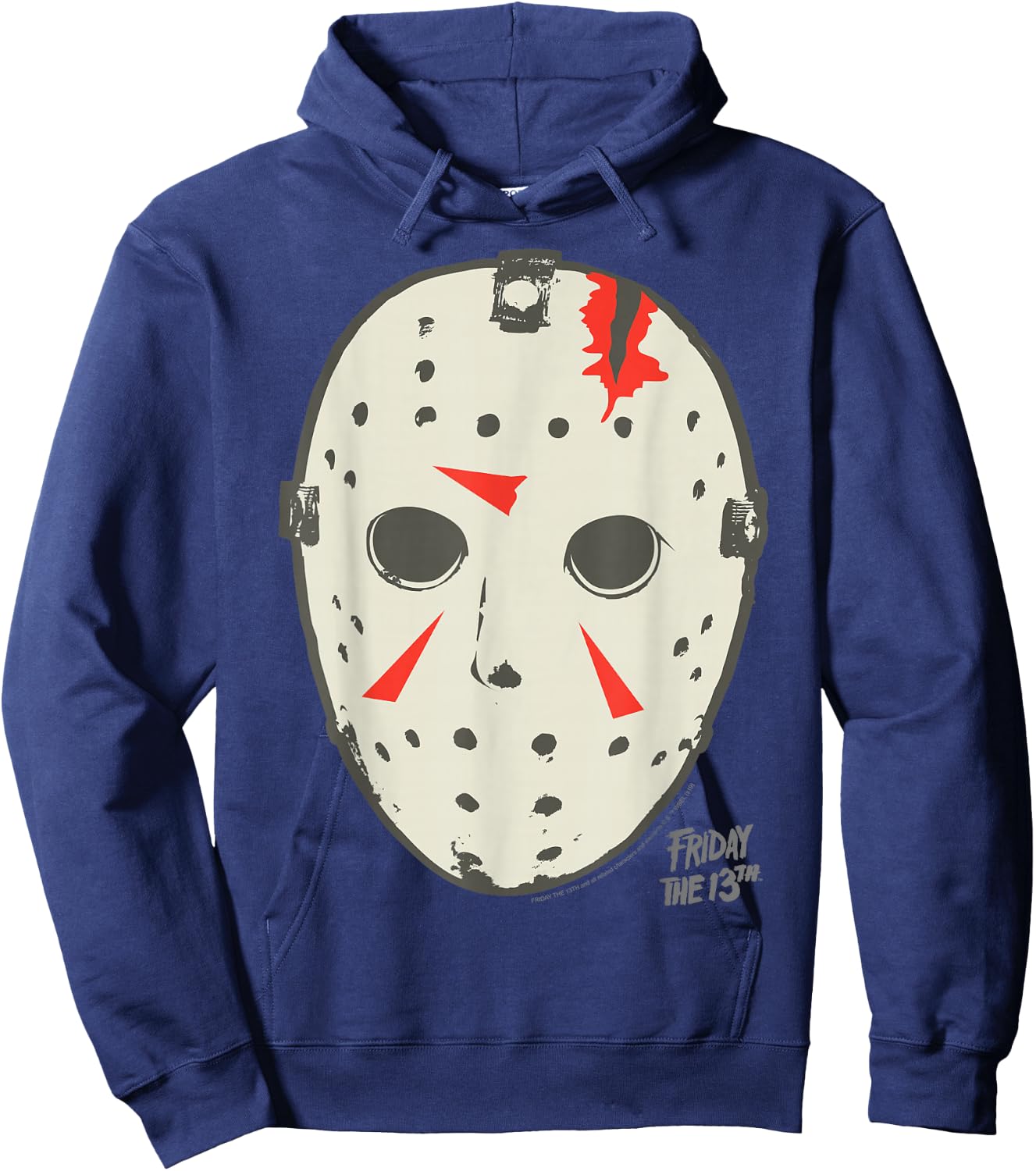 Friday The 13th Jason Damaged Mask Hoodie - Hoodie | Navy