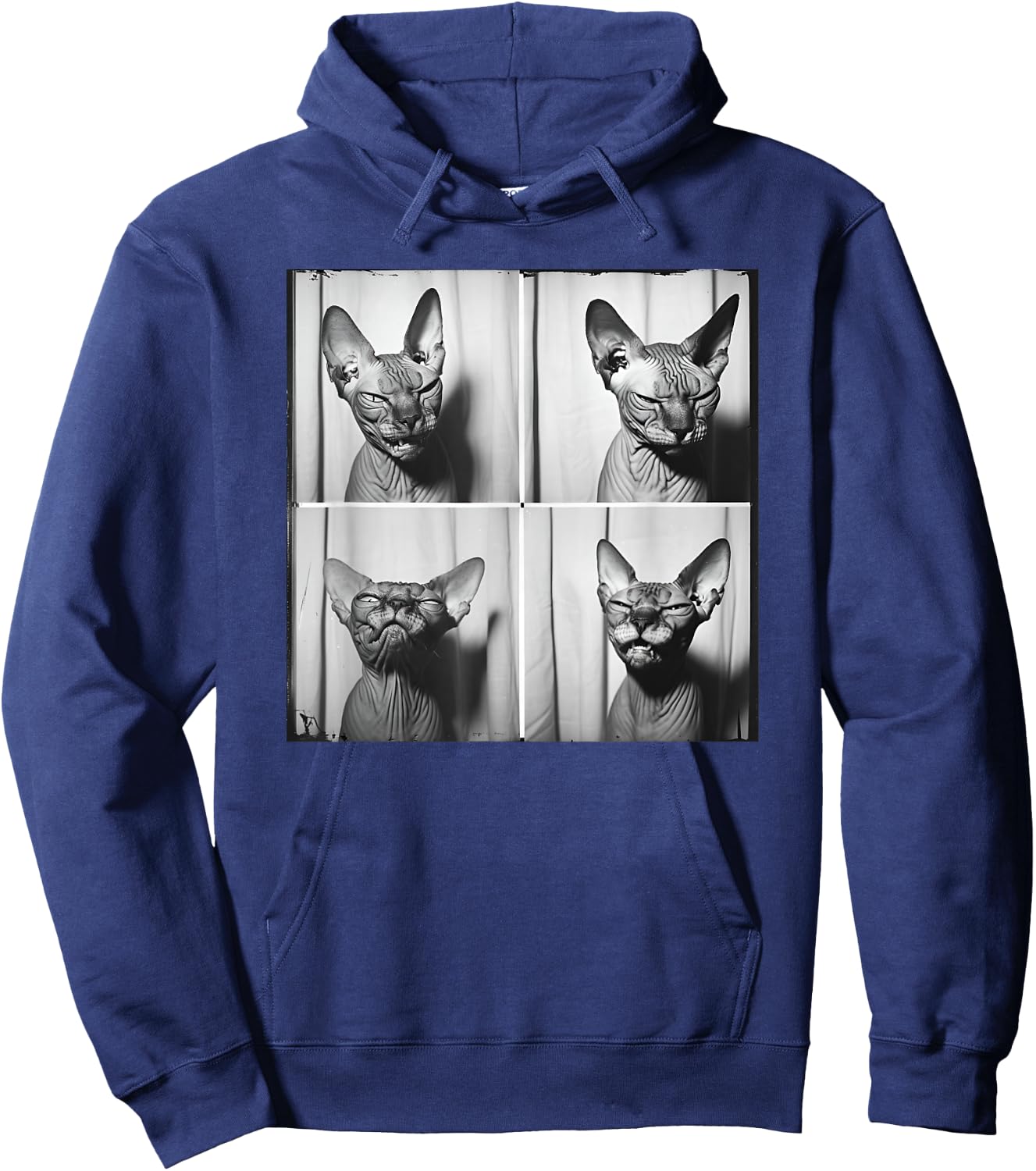 Funny Sphynx Cat Face Pet Photo Portrait Love Sphynx Cats Men Women Girls Kids Hoodie - Hoodie | Navy