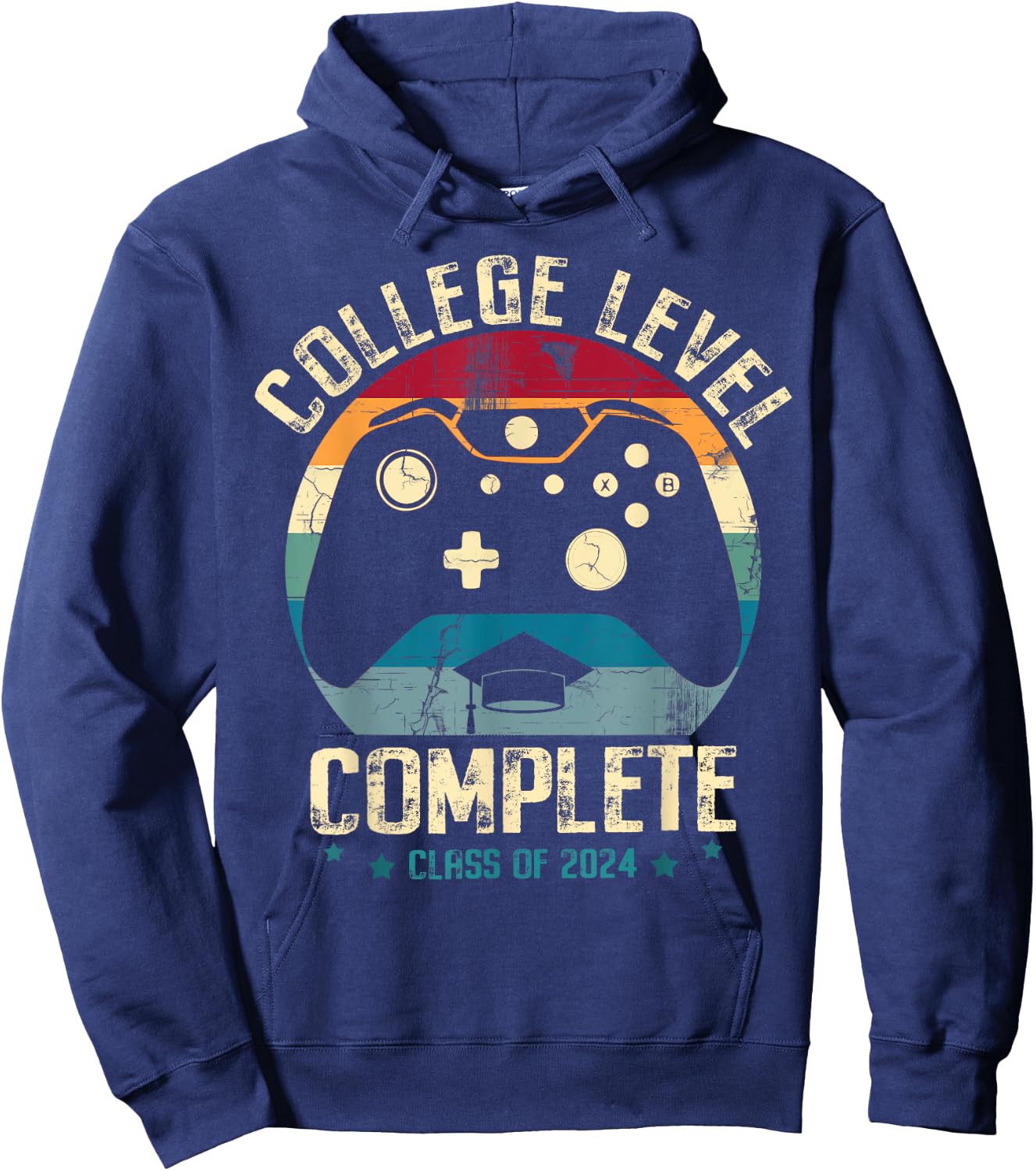 College Level Complete Class of 2024 Gamer Graduation Grad Hoodie - Hoodie | Navy