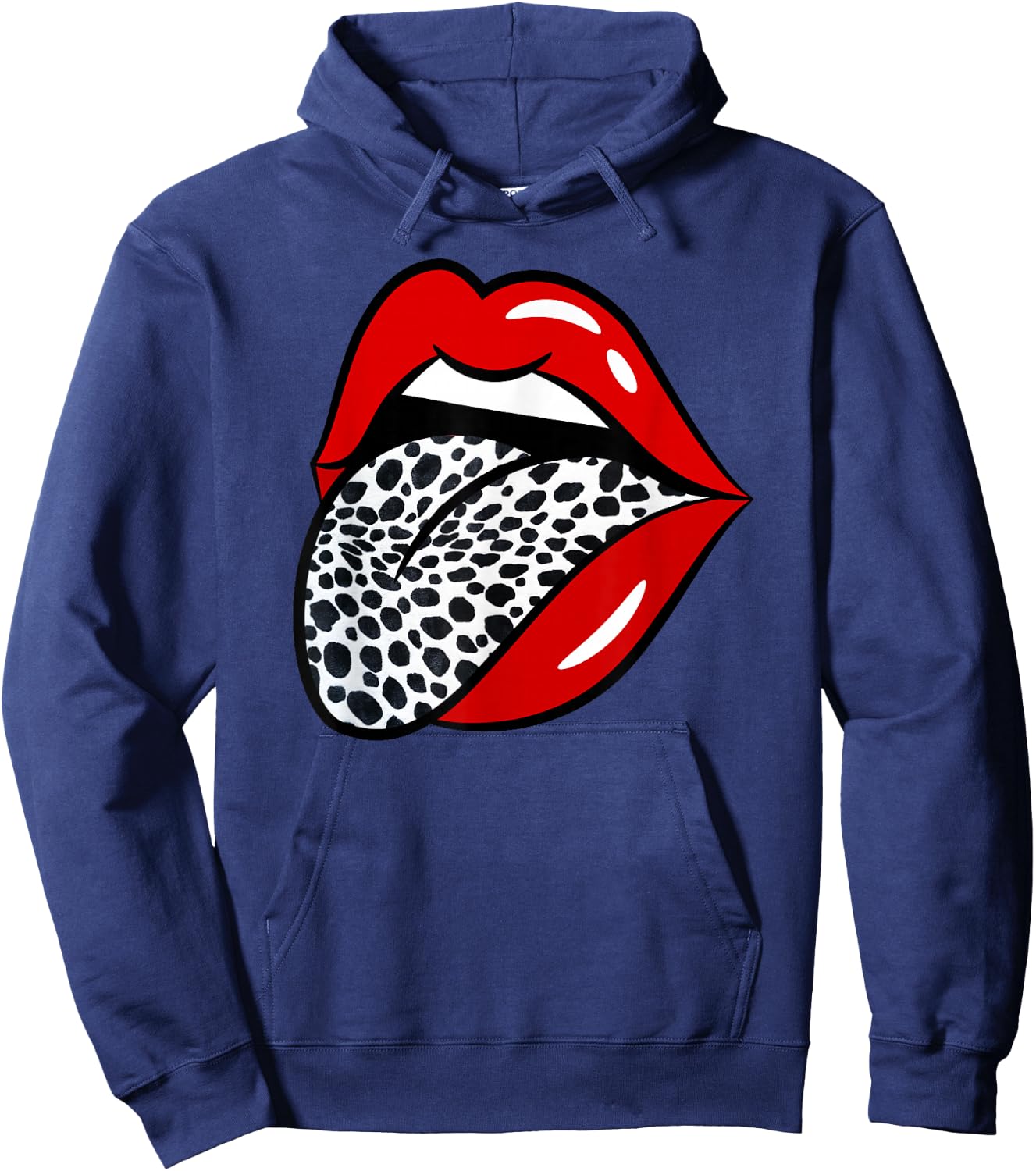 Red Lips Dalmatian Dog White Tongue Animal Pet Puppy Hoodie - Hoodie | Navy